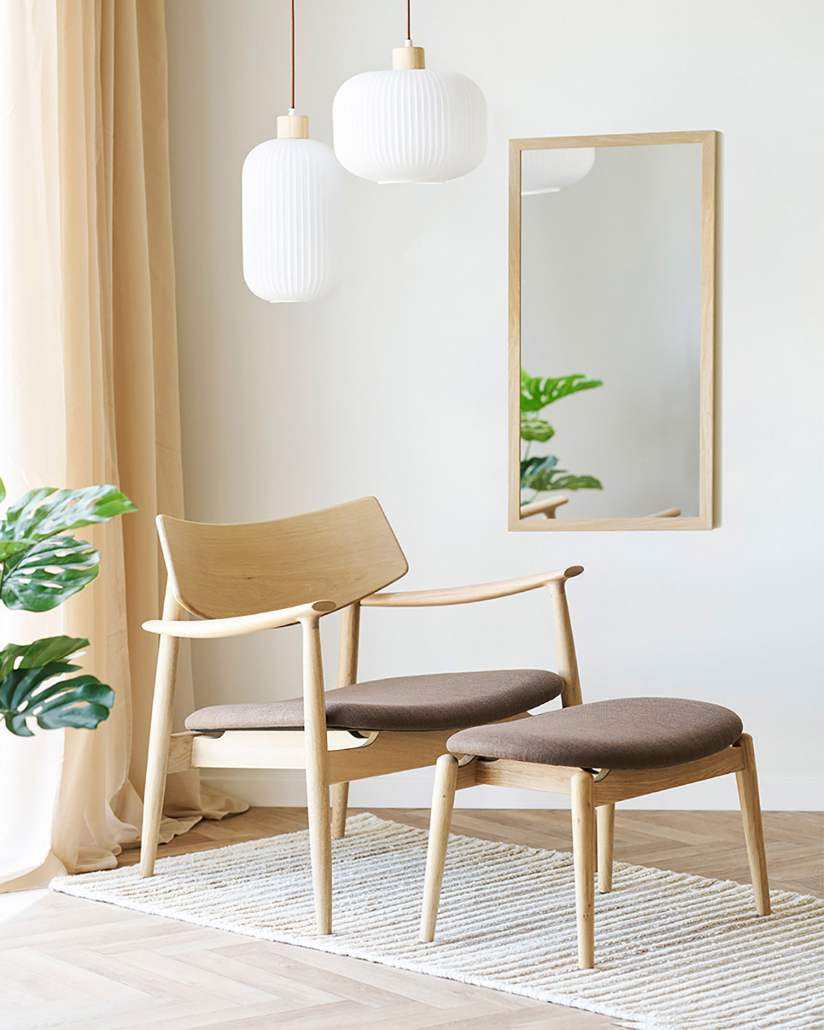 Frame loungestol, natur/brun