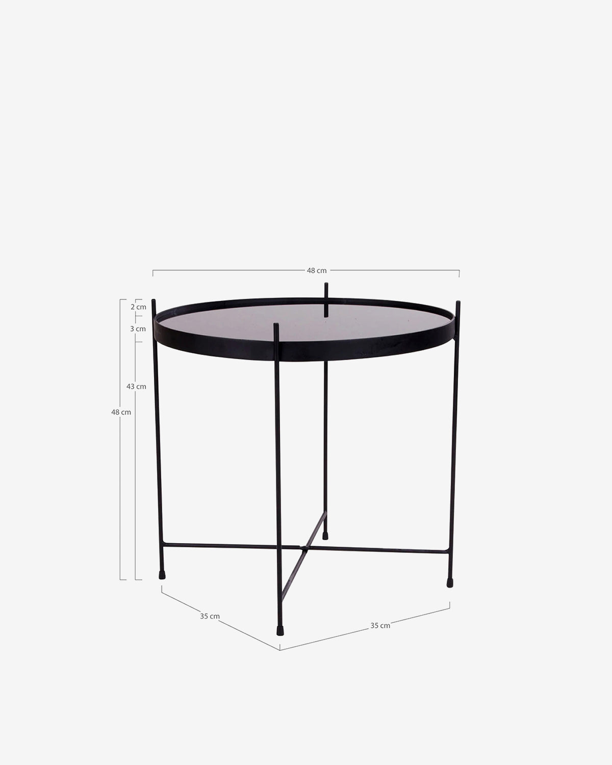 Ajdir sofabord, sort stål/sort glas