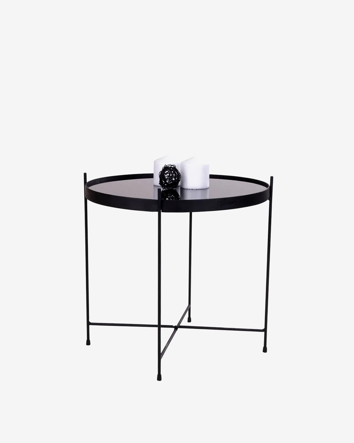 Ajdir sofabord, sort stål/sort glas
