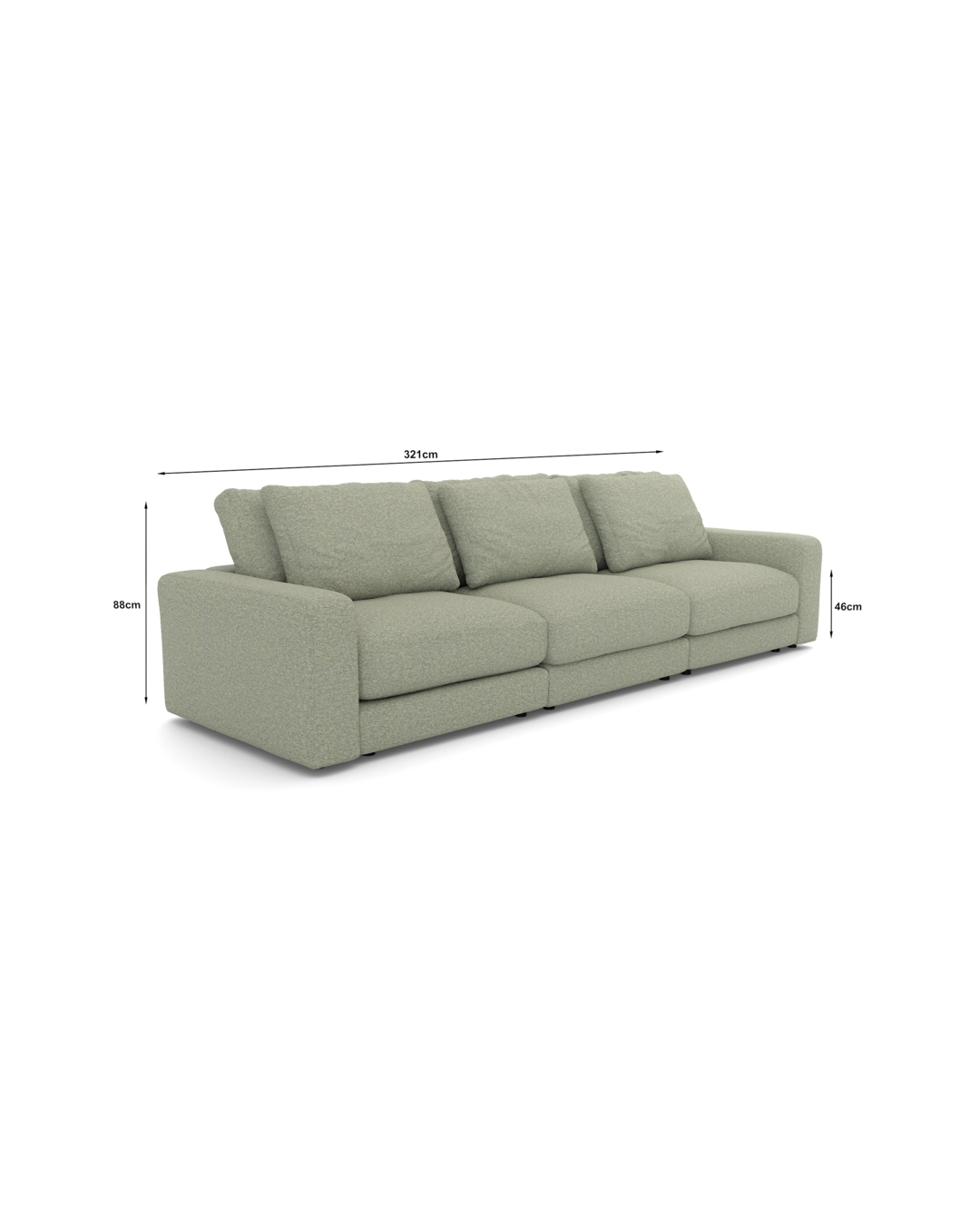 Rio sofa 3 pers. med bredde arme