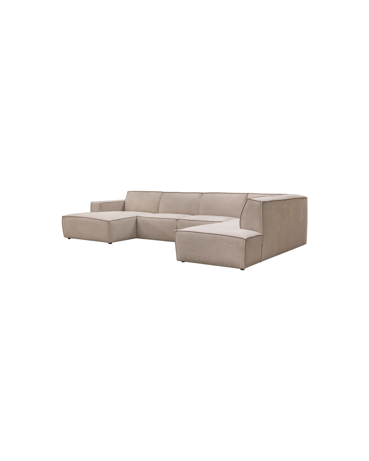 Espada U-sofa, med open end højre, chaiselong venstre, sand