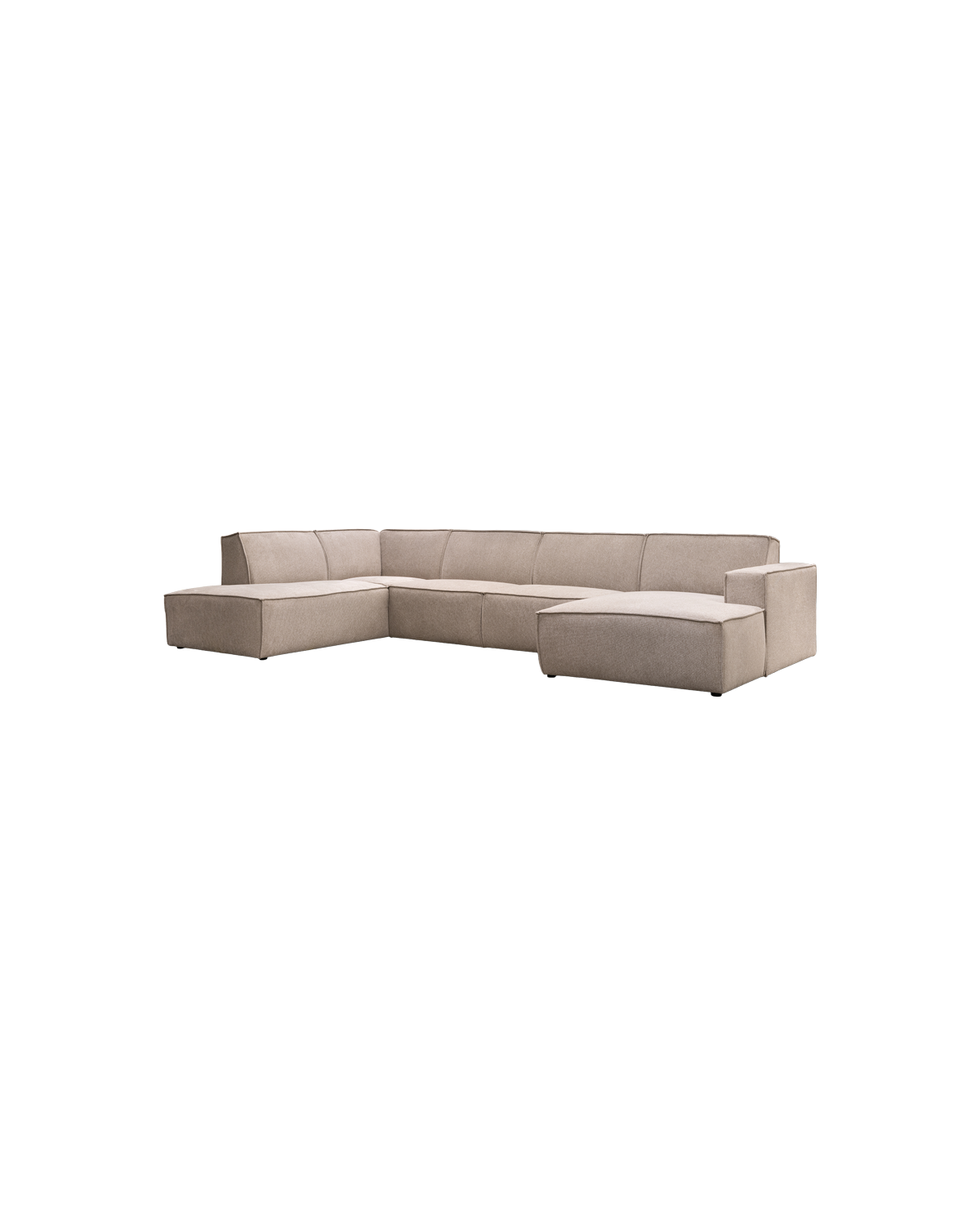 Espada U-sofa, med open end venstre, chaiselong højre, sand