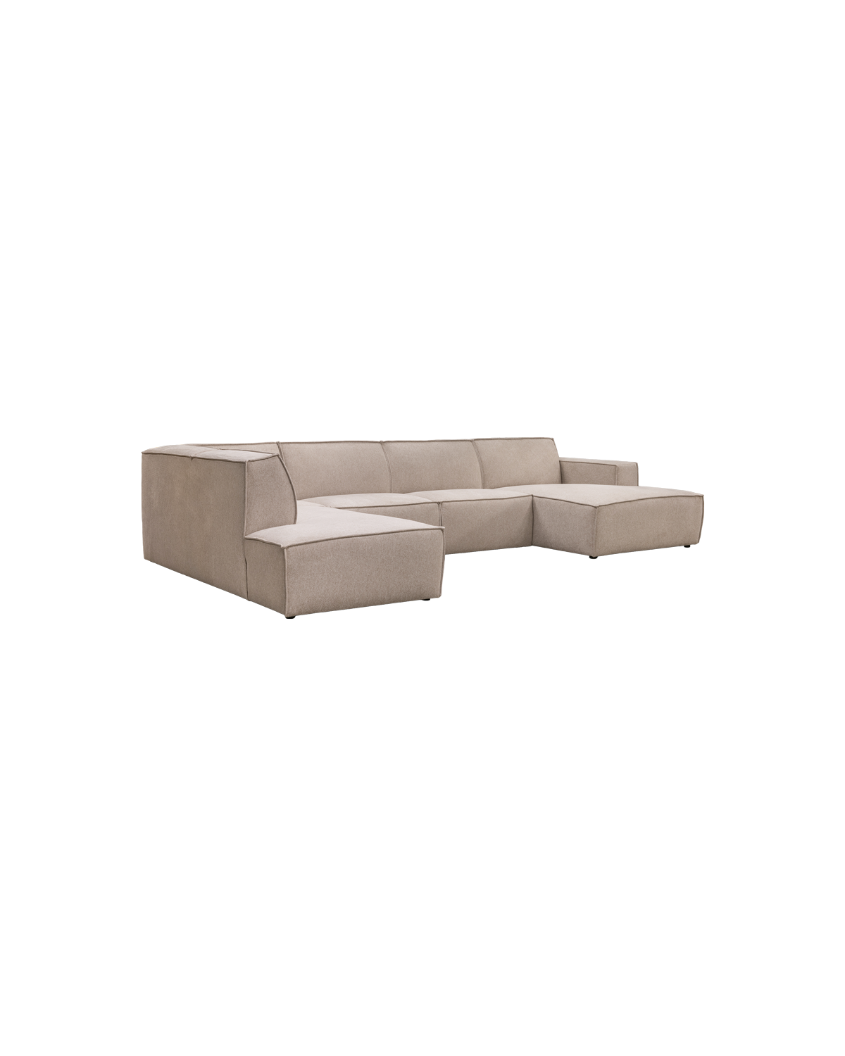 Espada U-sofa, med open end venstre, chaiselong højre, sand