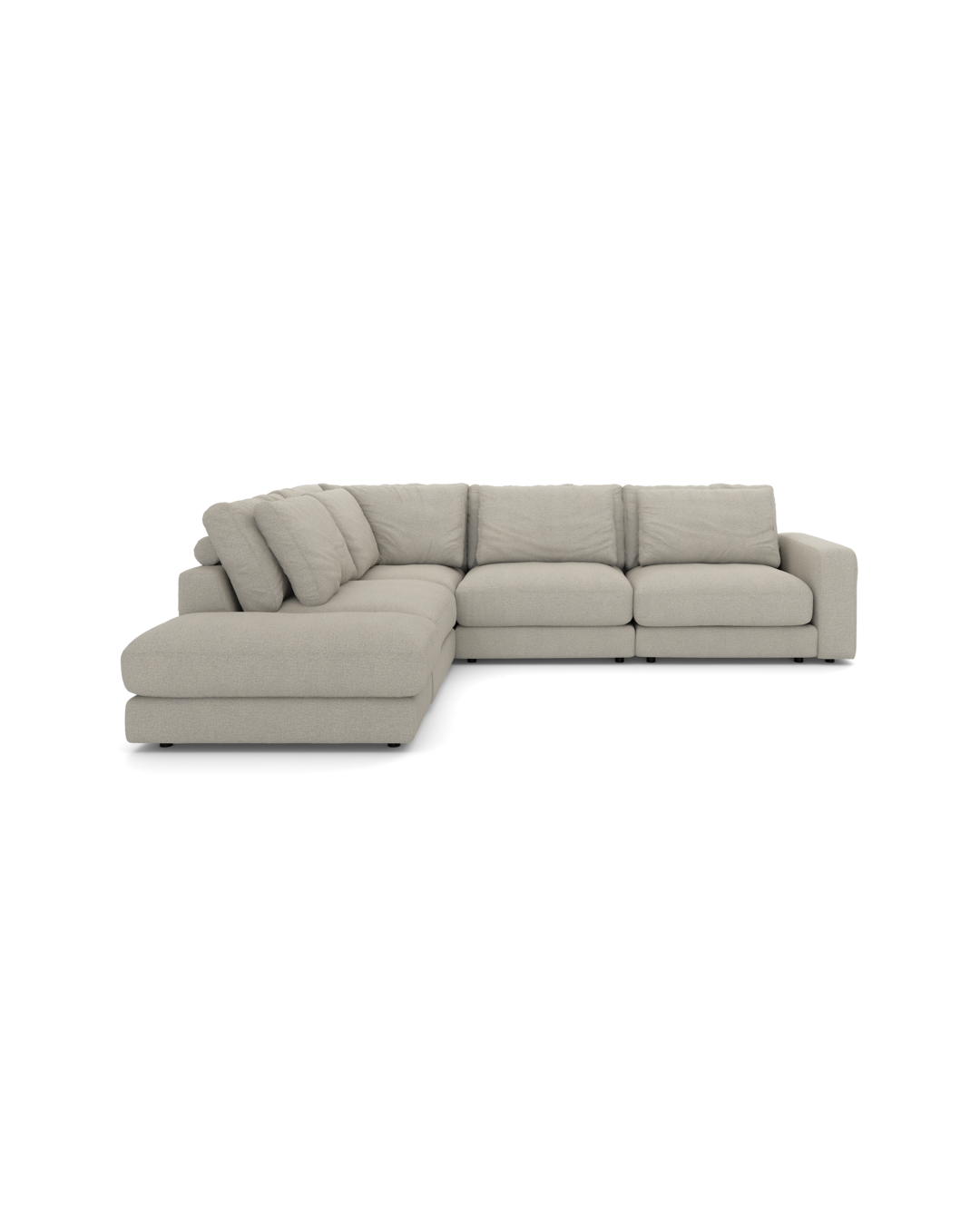 Rio hjørnesofa med pufafslutning venstre og bred arm