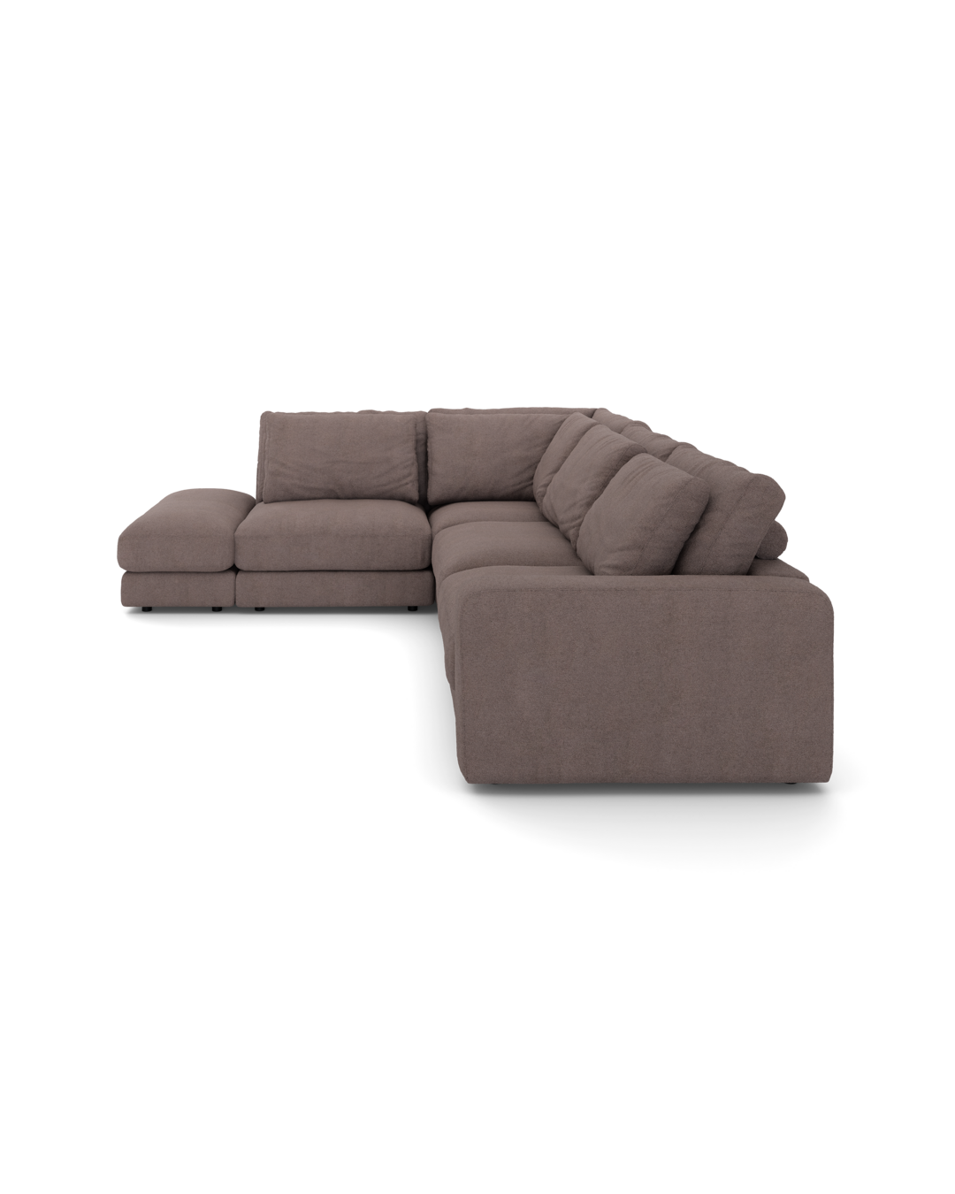 Rio hjørnesofa med pufafslutning venstre og bred arm