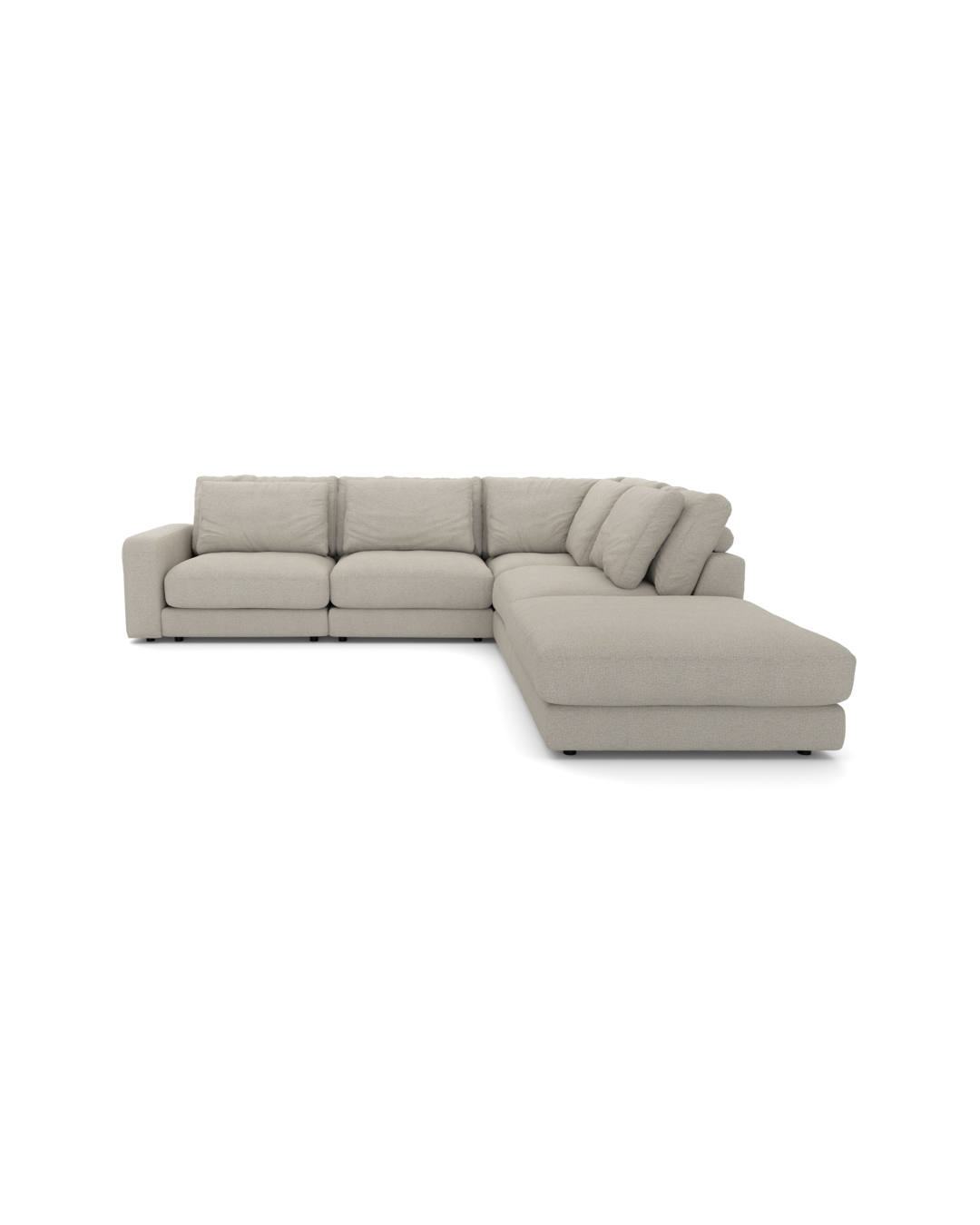 Rio hjørnesofa med pufafslutning højre og bred arm