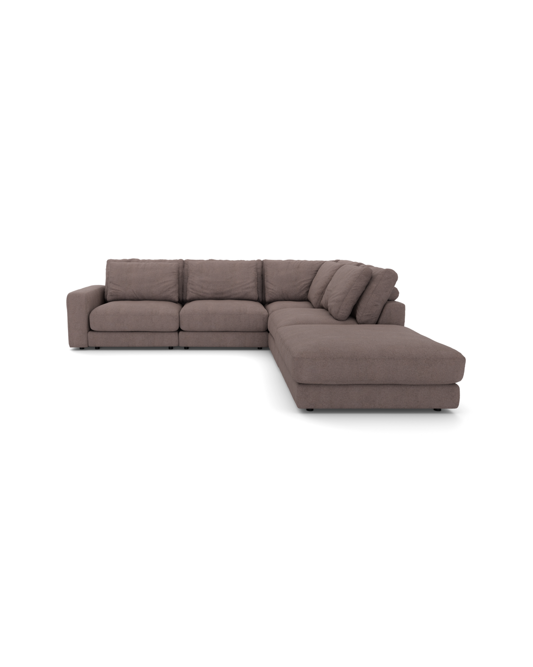 Rio hjørnesofa med pufafslutning højre og bred arm