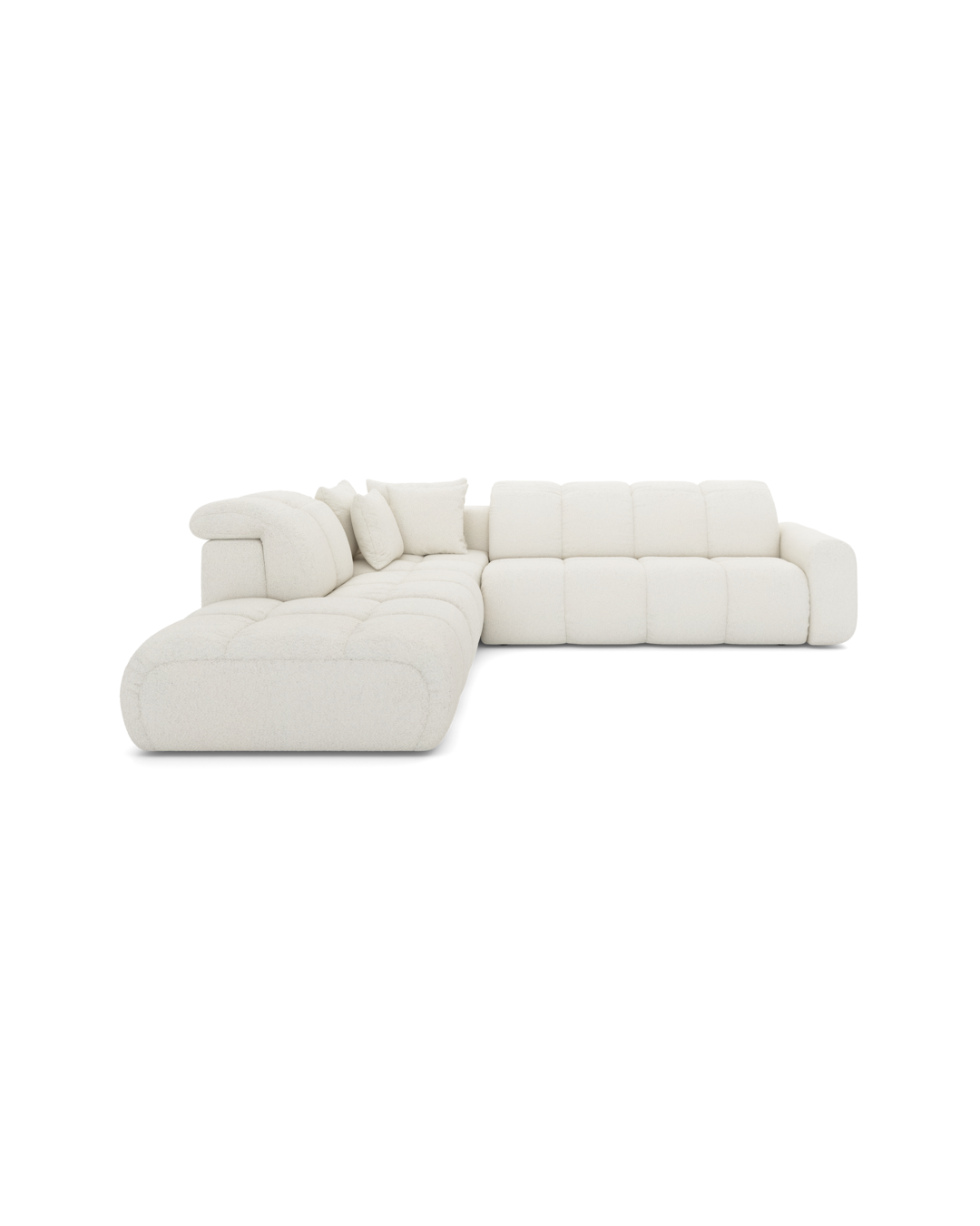 Bullet hjørnesofa med rundt hjørne og pufafslutning venstre