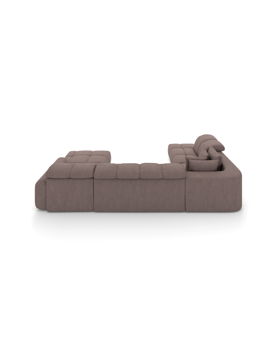 Bullet U-sofa med rundt hjørne og pufafslutning venstre