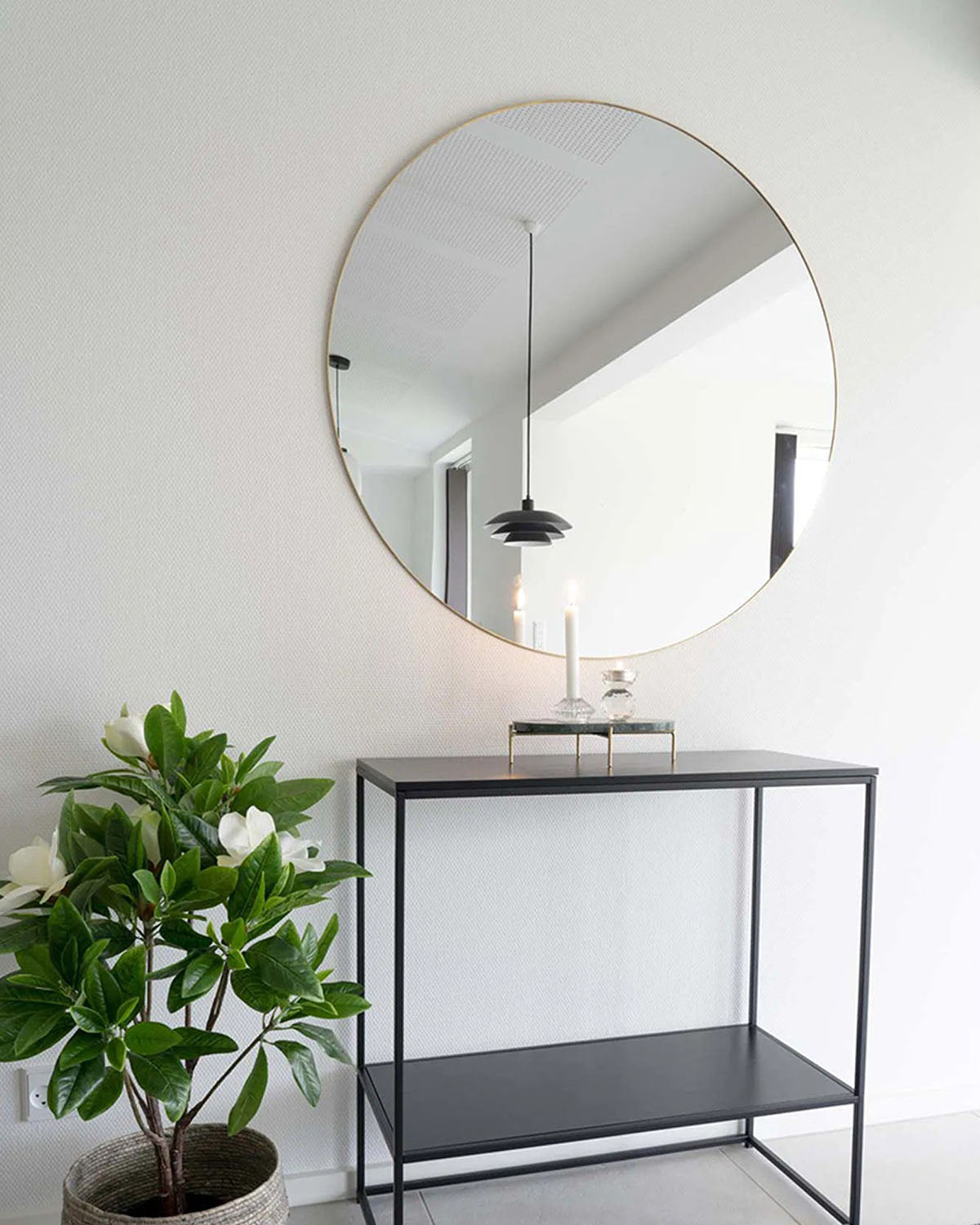 Jessi spejl, messing Ø.100cm