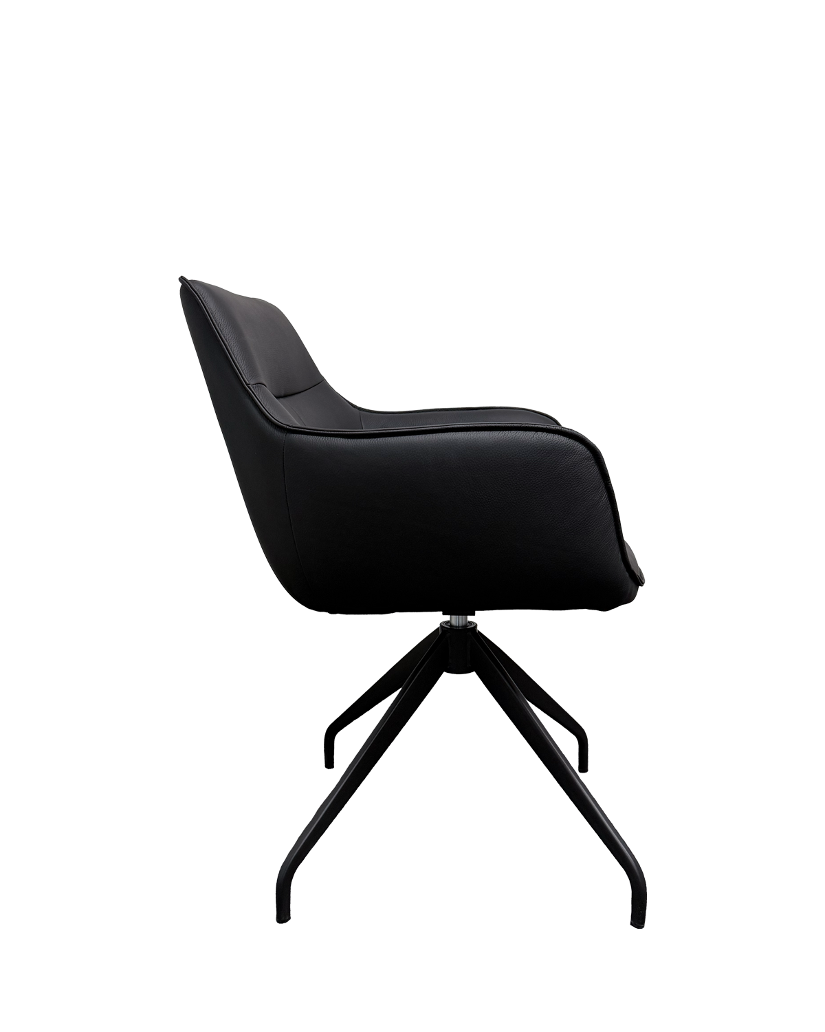 Carlos spisebordsstol, sort læder