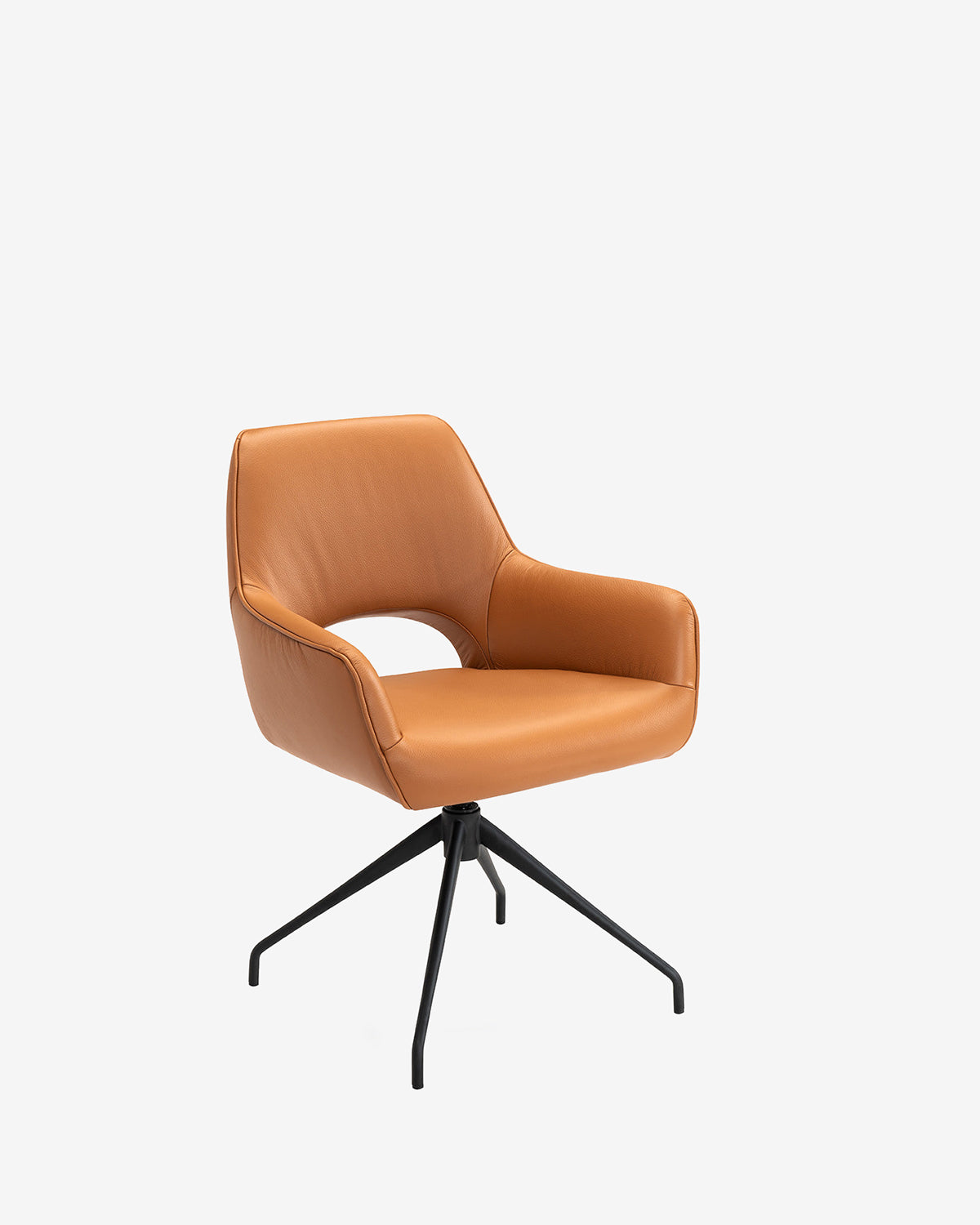 Salento spisebordsstol m/drej, cognac læder