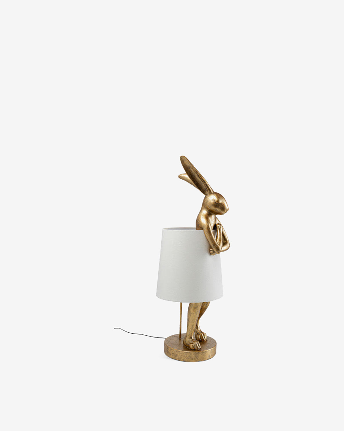 Kanin bordlampe guld/hvid