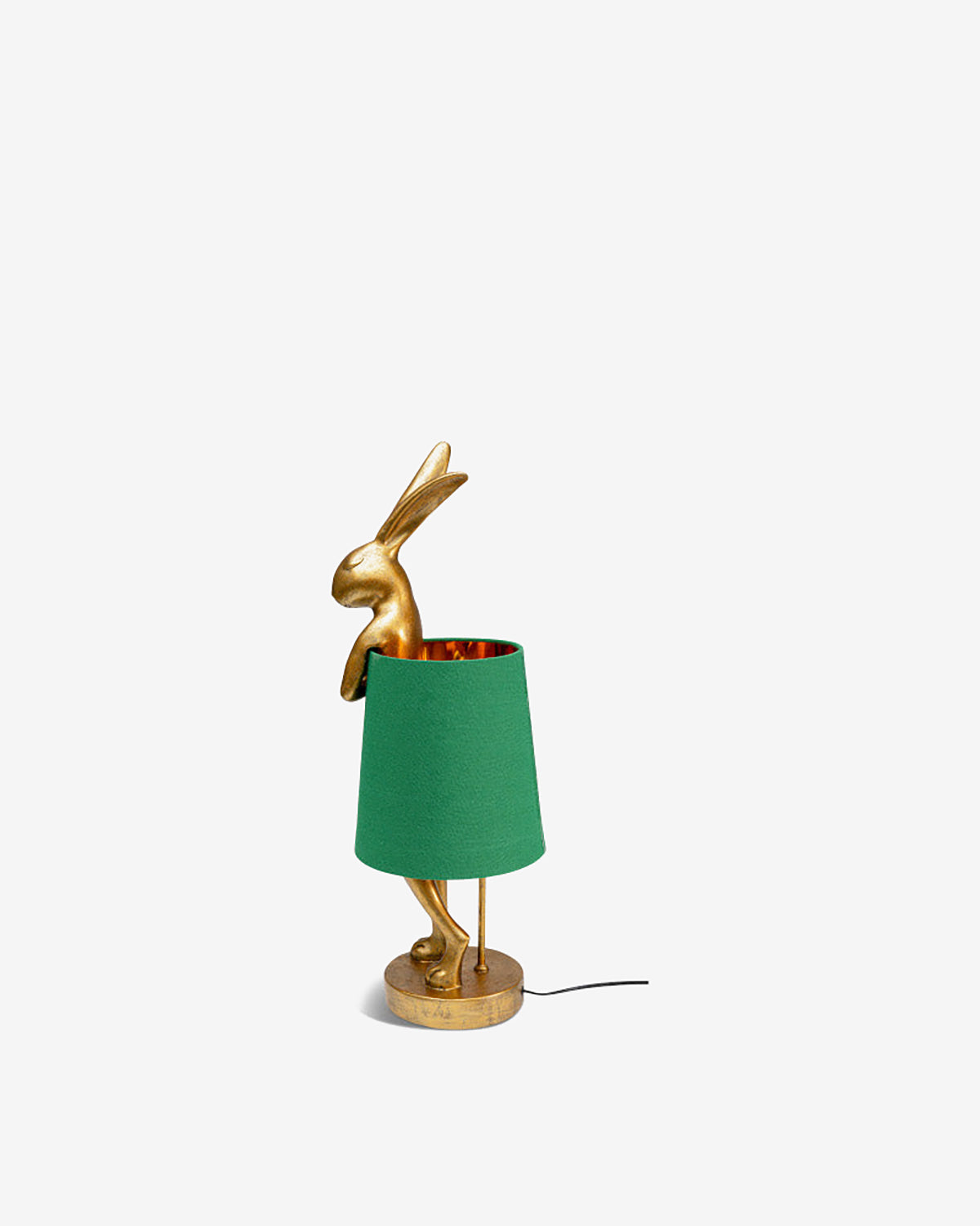 Kanin bordlampe, guld/grøn