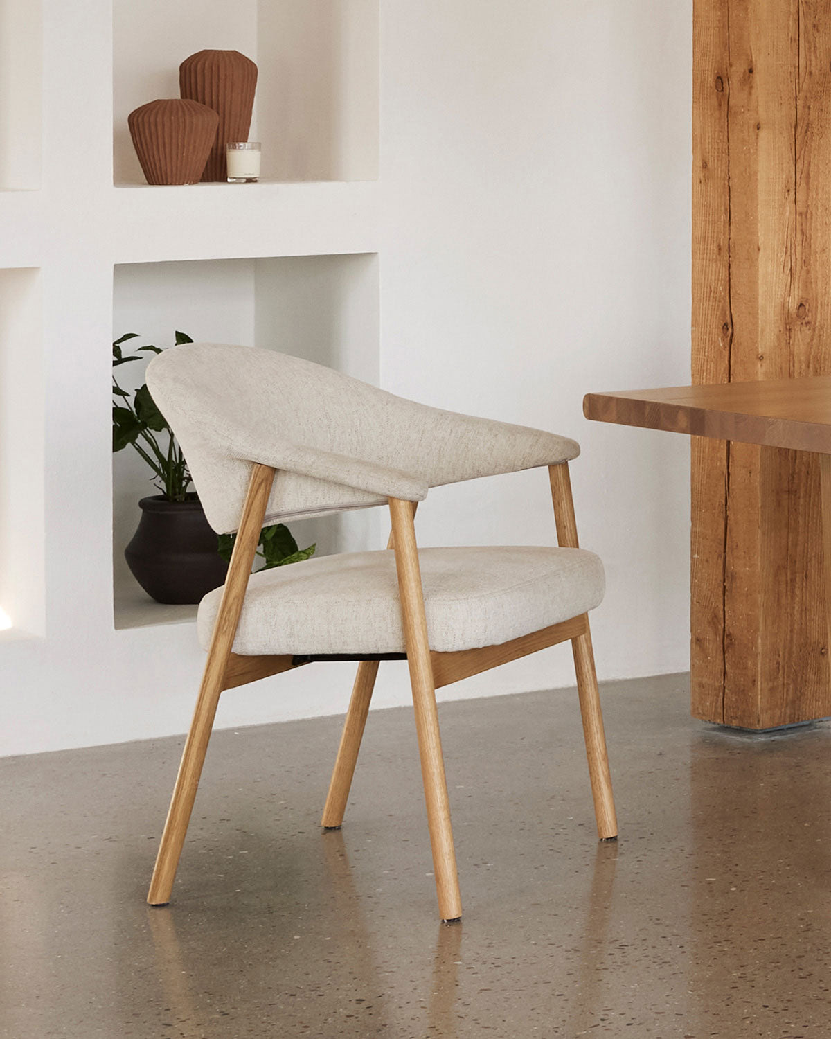 Elk spisebordsstol, natur eg/ sand