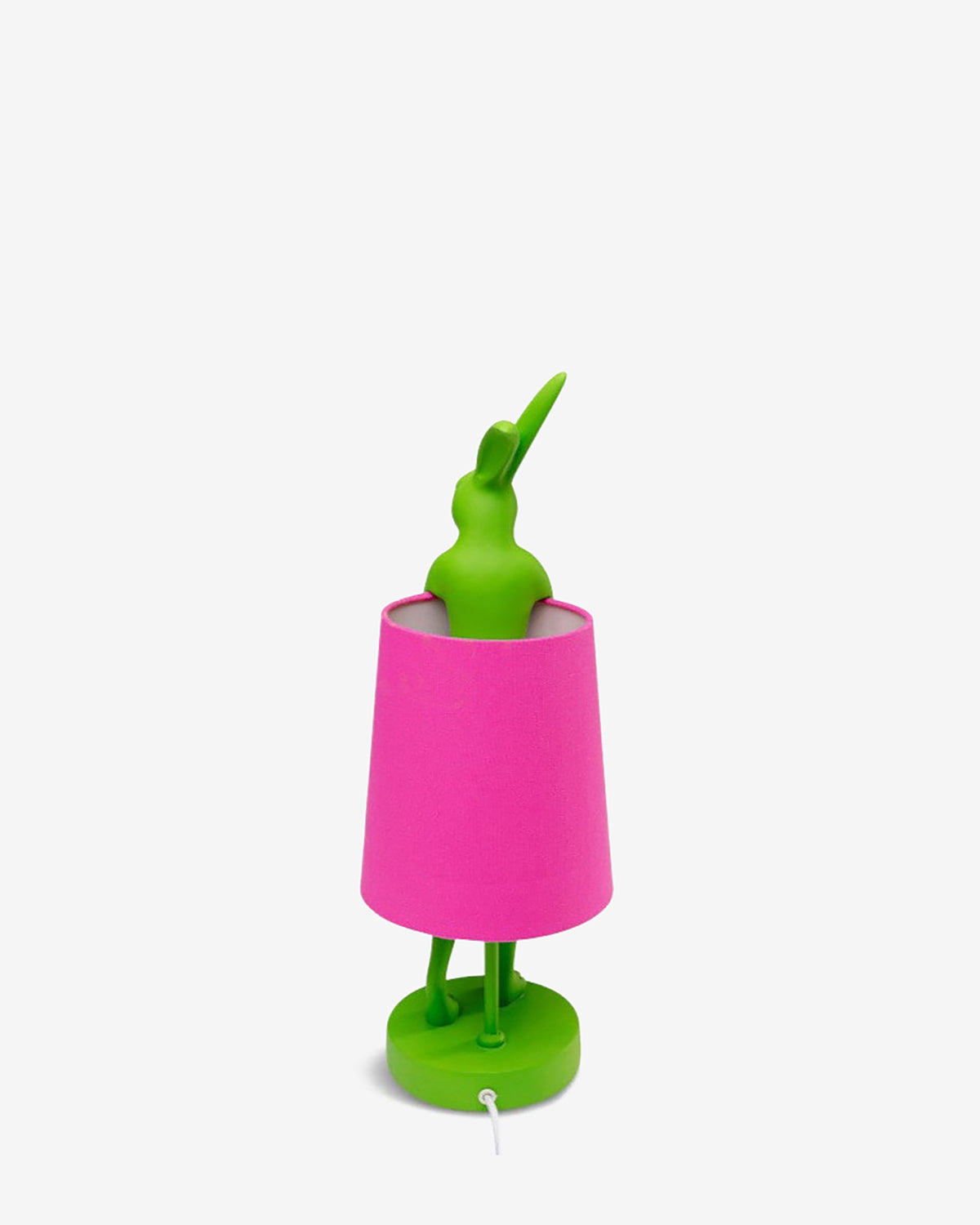 Kanin bordlampe, grøn/pink