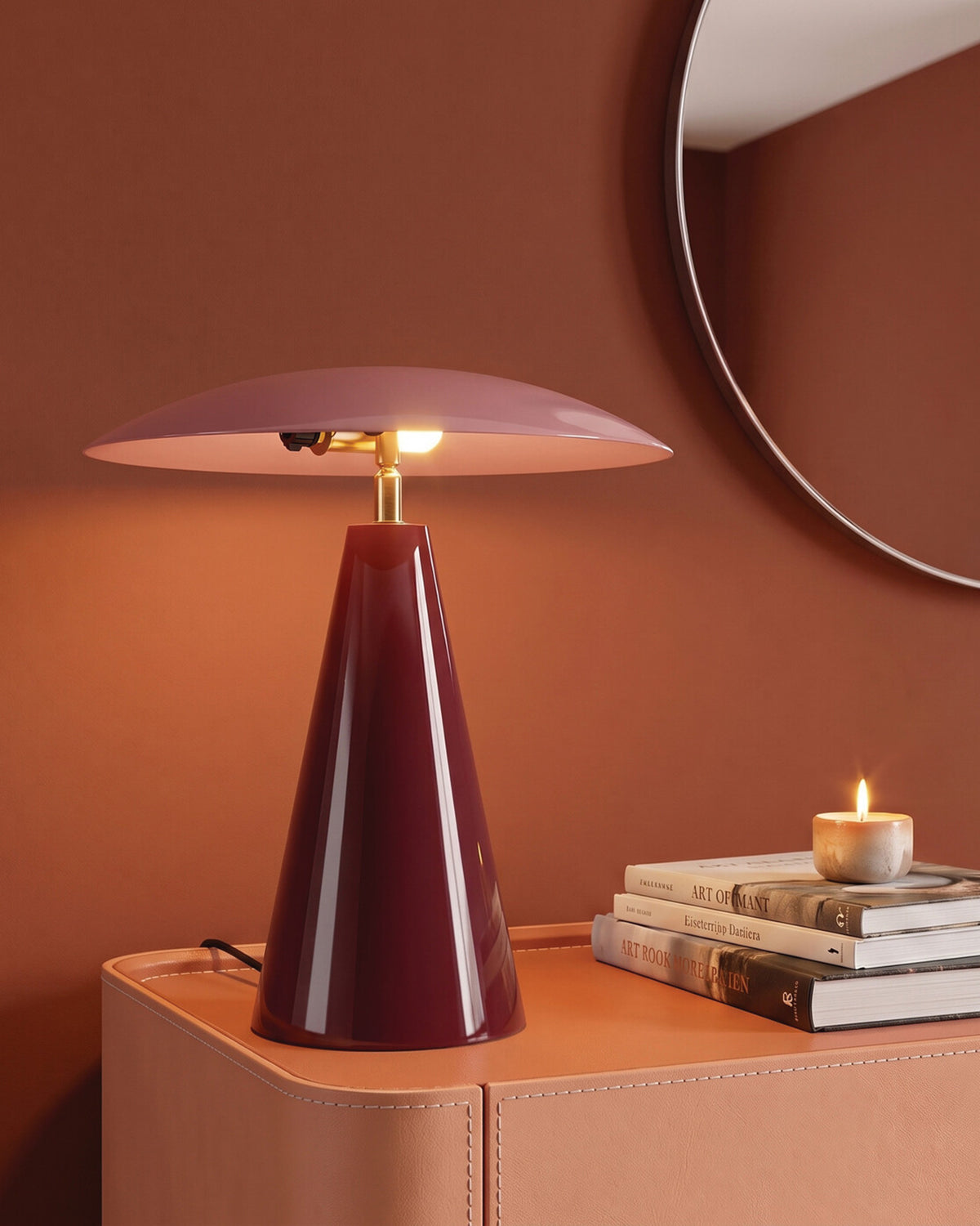 Fungo Bordlampe, Flat Rasberry 33cm