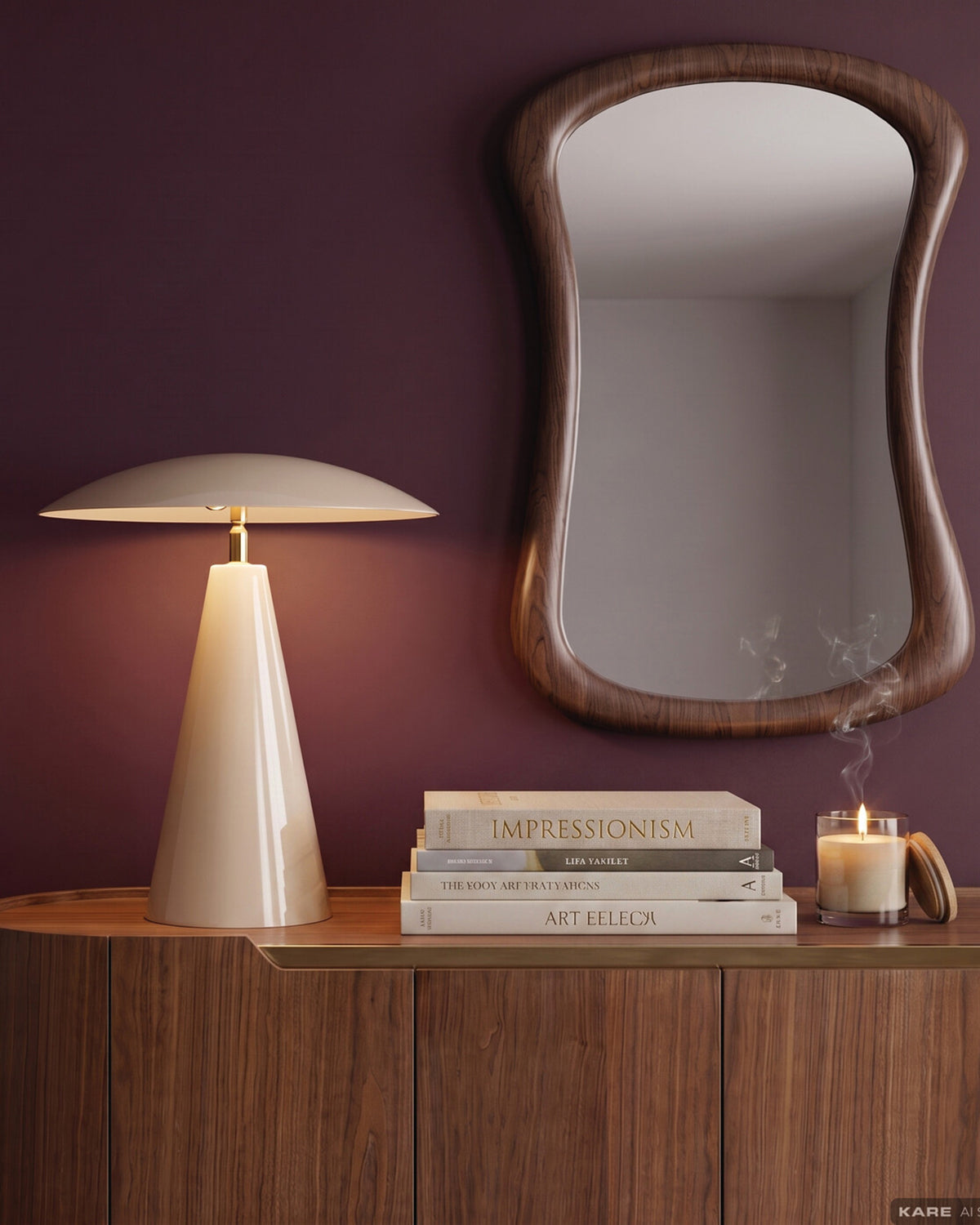 Fungo Bordlampe, Flat Cream 33cm