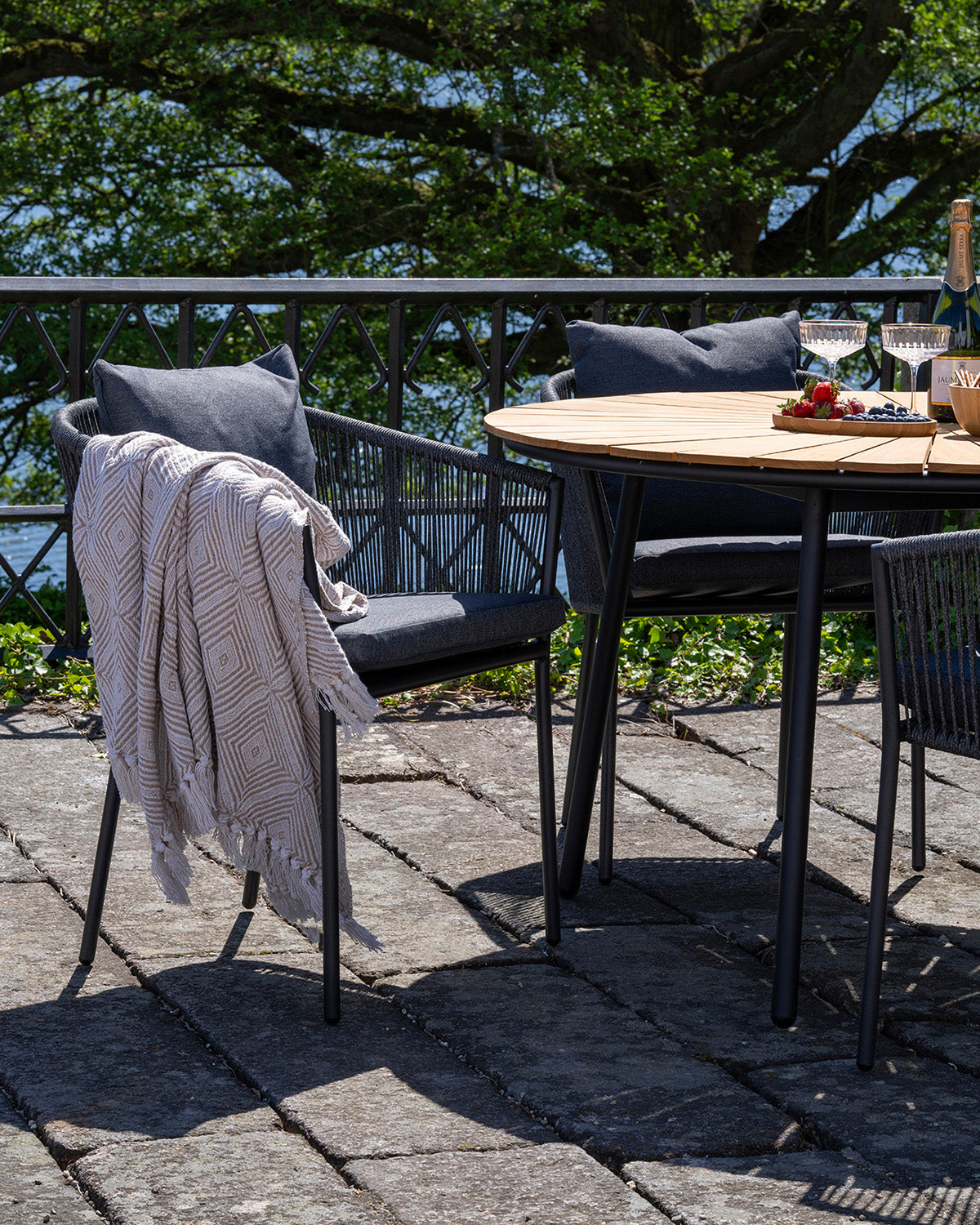 Salerno havestol, grå/sort