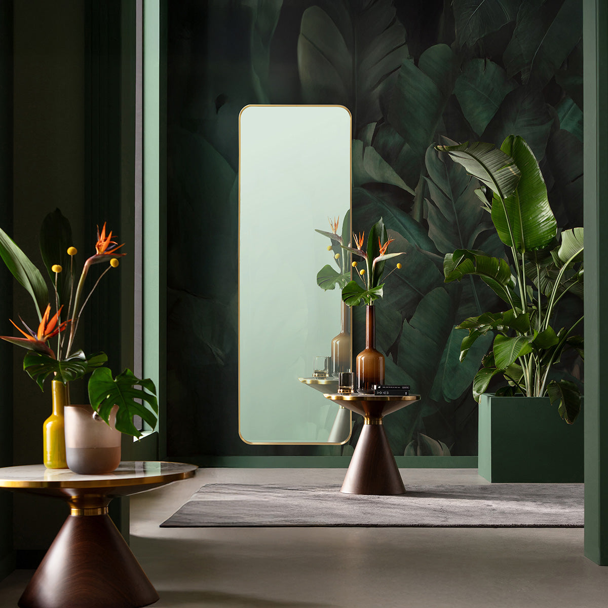 Simply vægspejl, messing