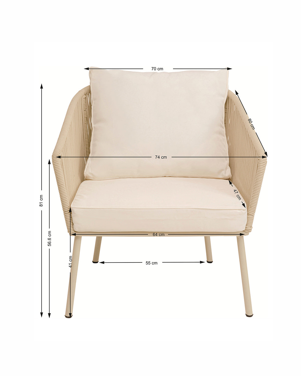 Elba lounge stol, sand