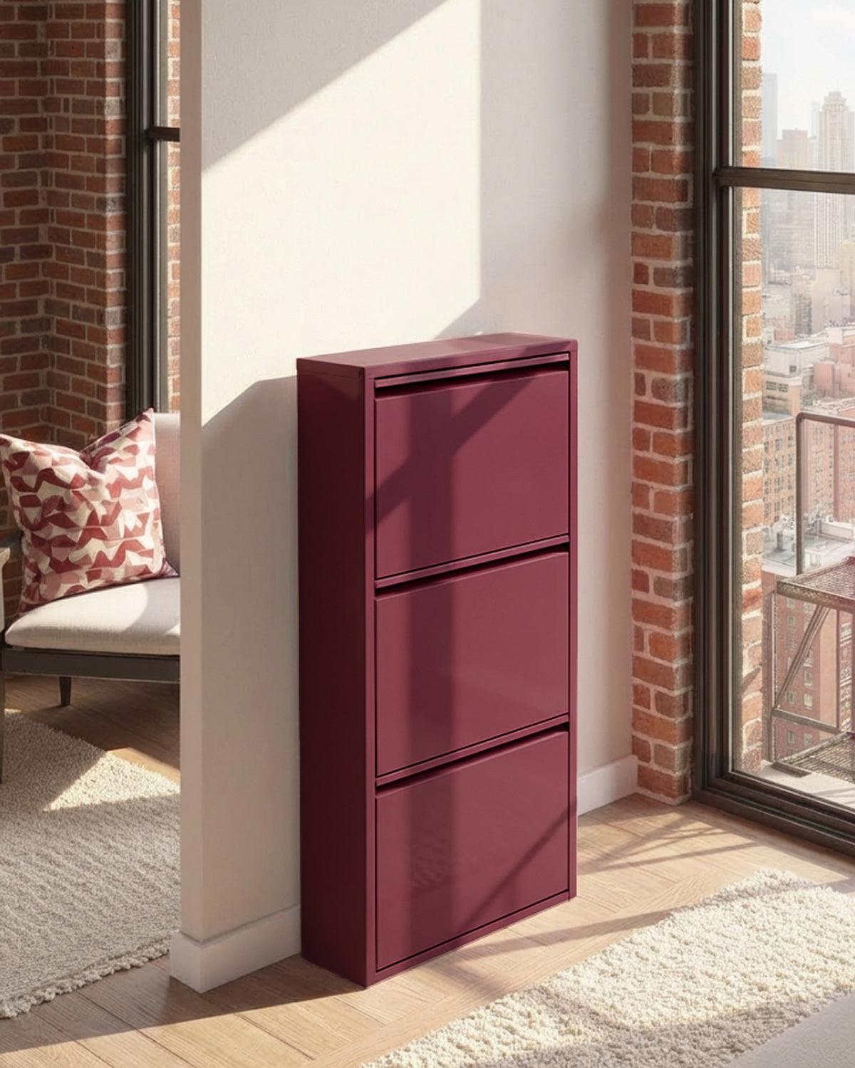 Caruso skoskab 3 låger, lilla