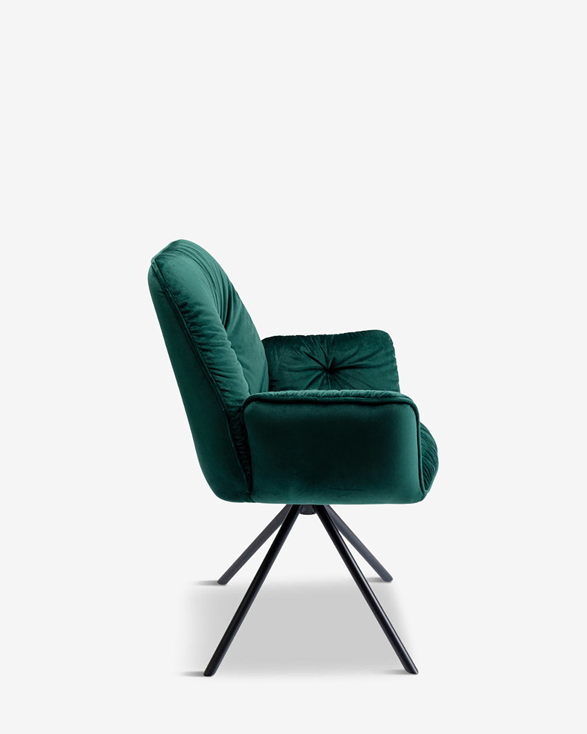 Mila spisebordsstol m. arm, grøn velour