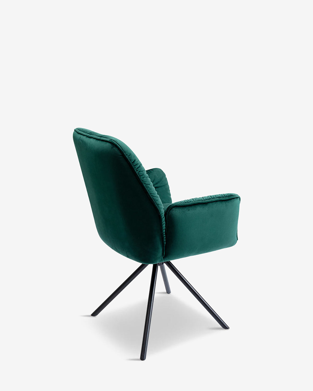 Mila spisebordsstol m. arm, grøn velour