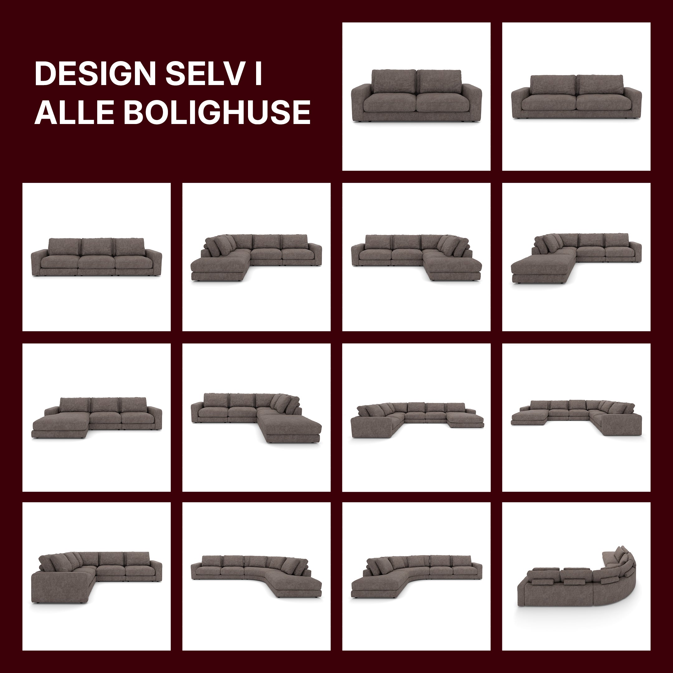 Opstillingsmuligheder i Rio sofaserie