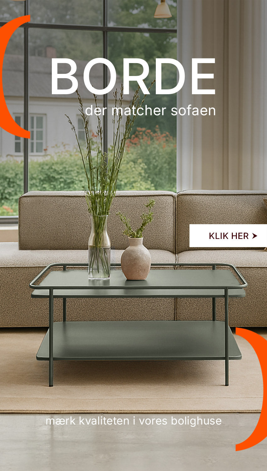 Moderne og stilrent sofabord fra BOOA i en støvet grøn farve.