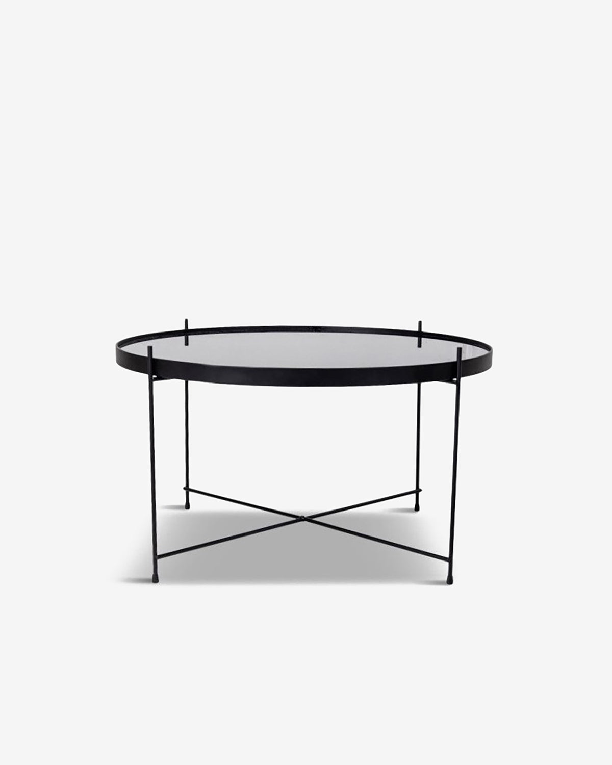 Ajdir sofabord, sort stål/sort glas