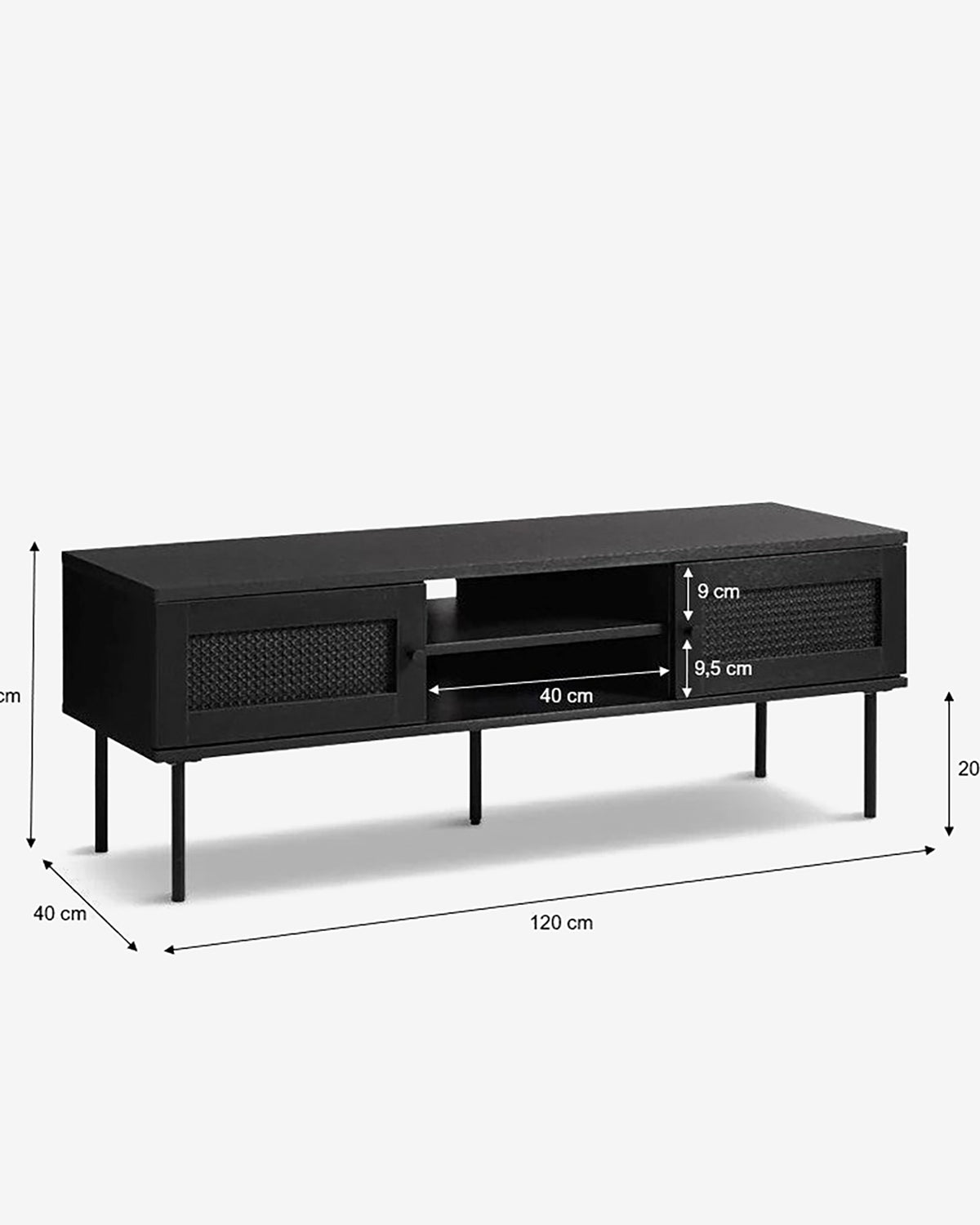 Alva TV-bord, sort