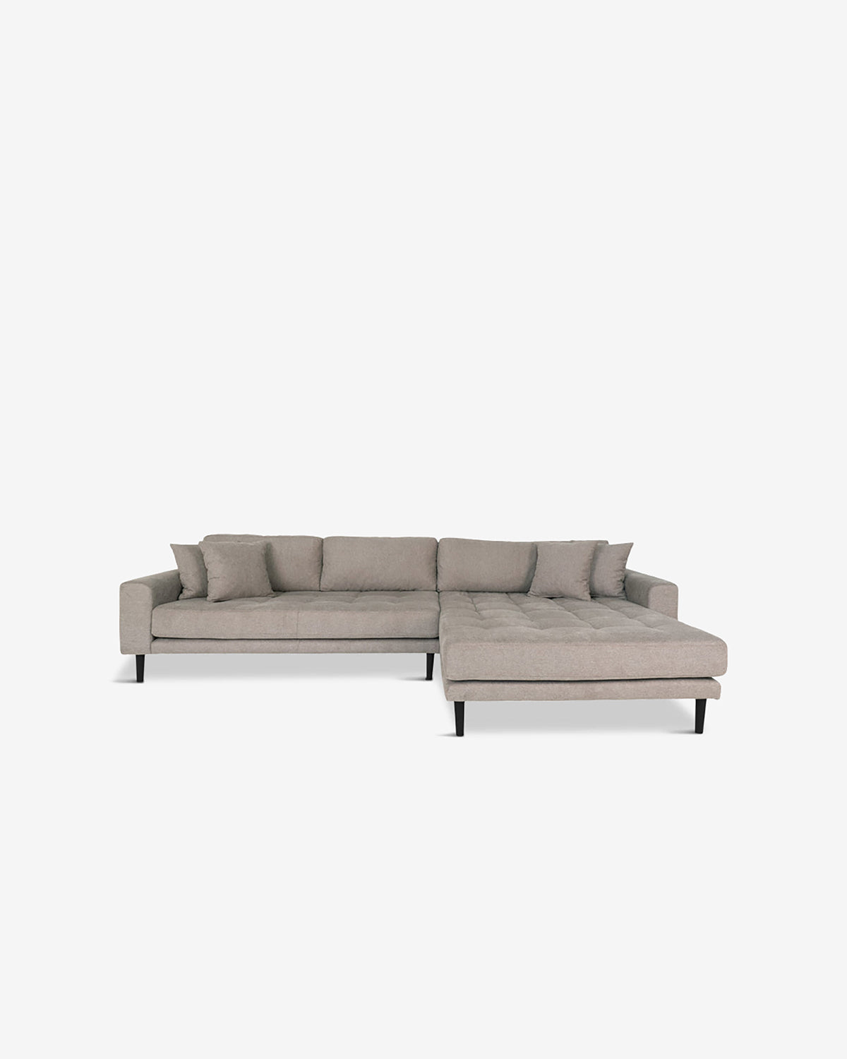 Fabio sofa m/chaiselong, stone, Højrevendt
