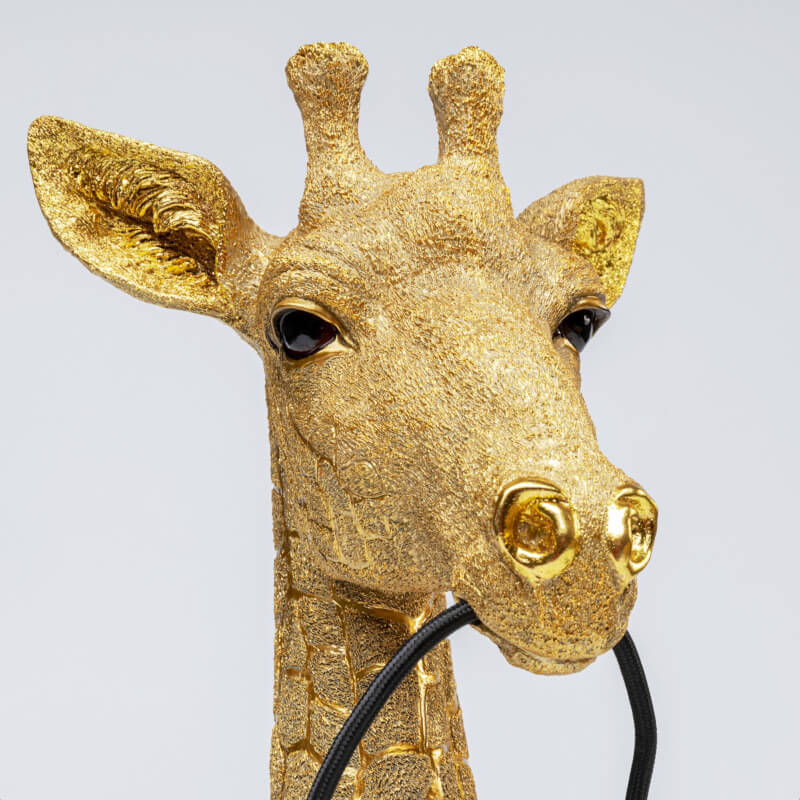 Giraf bordlampe buste, guld