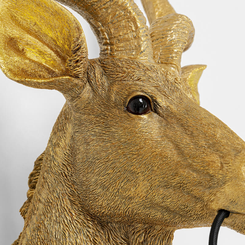 Antilope væglampe, guld