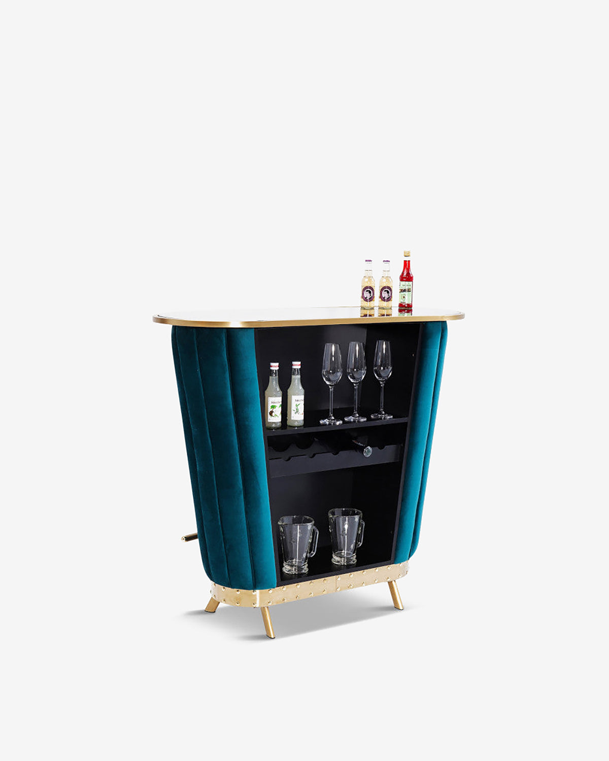 Hollywood bardisk, blå velour