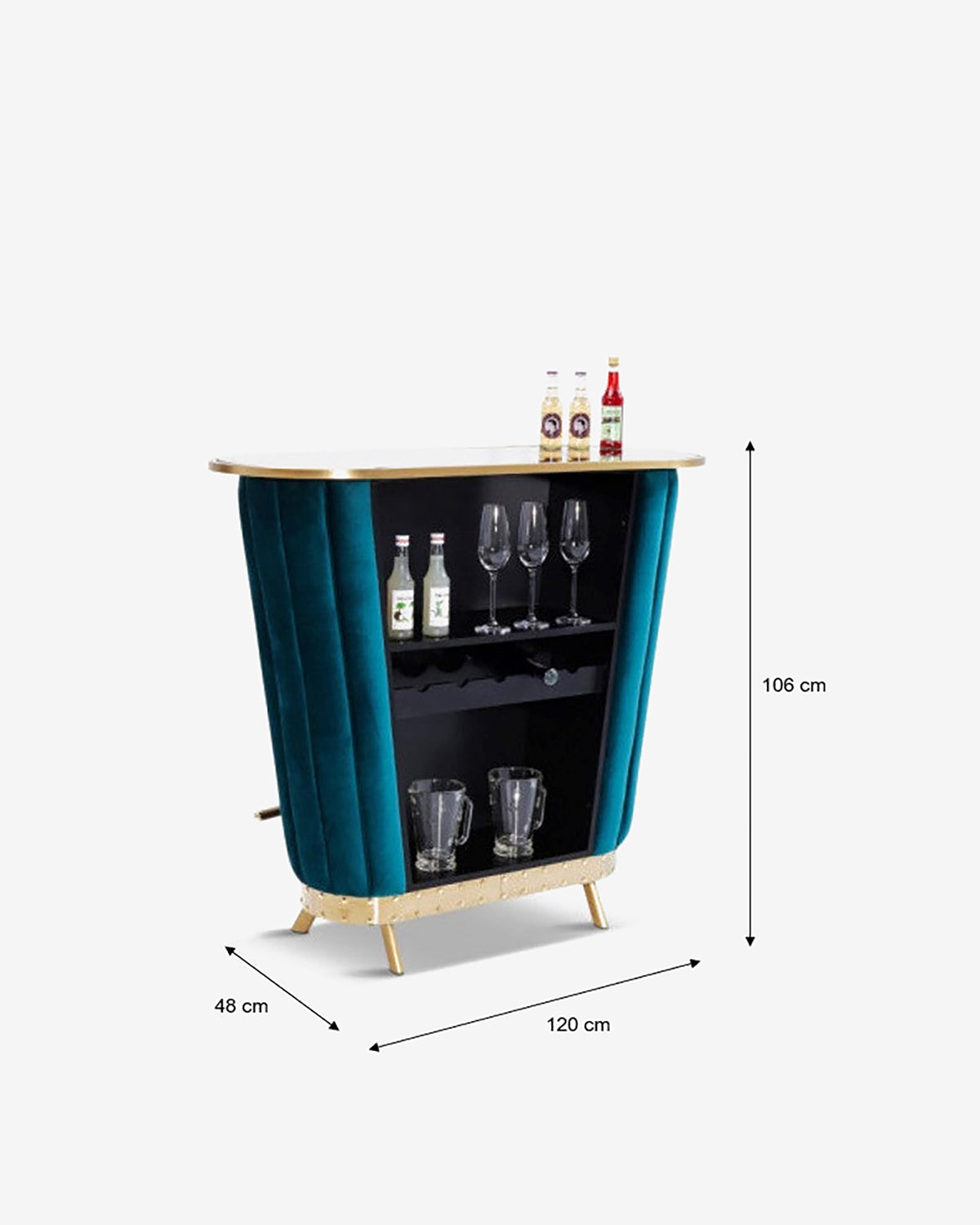 Hollywood bardisk, blå velour