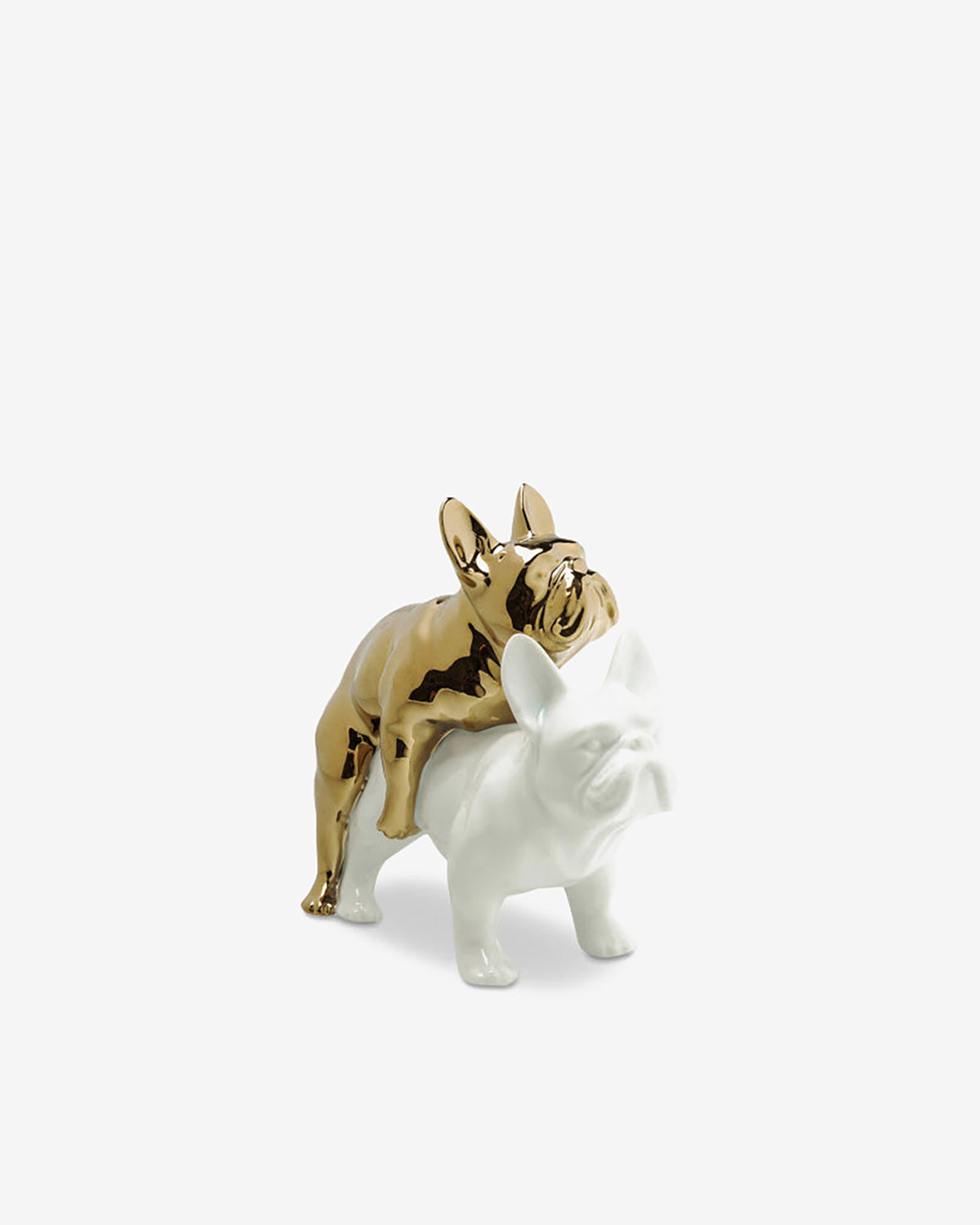 Love dogs figur, hvid/guld