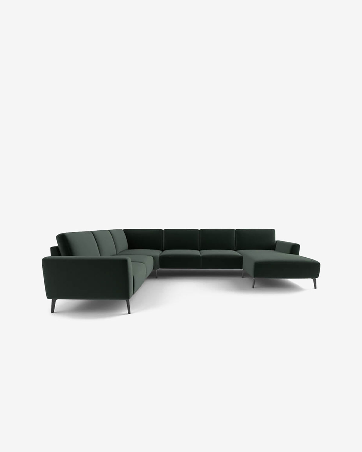 Modu hjørnesofa, mørkegrøn velour