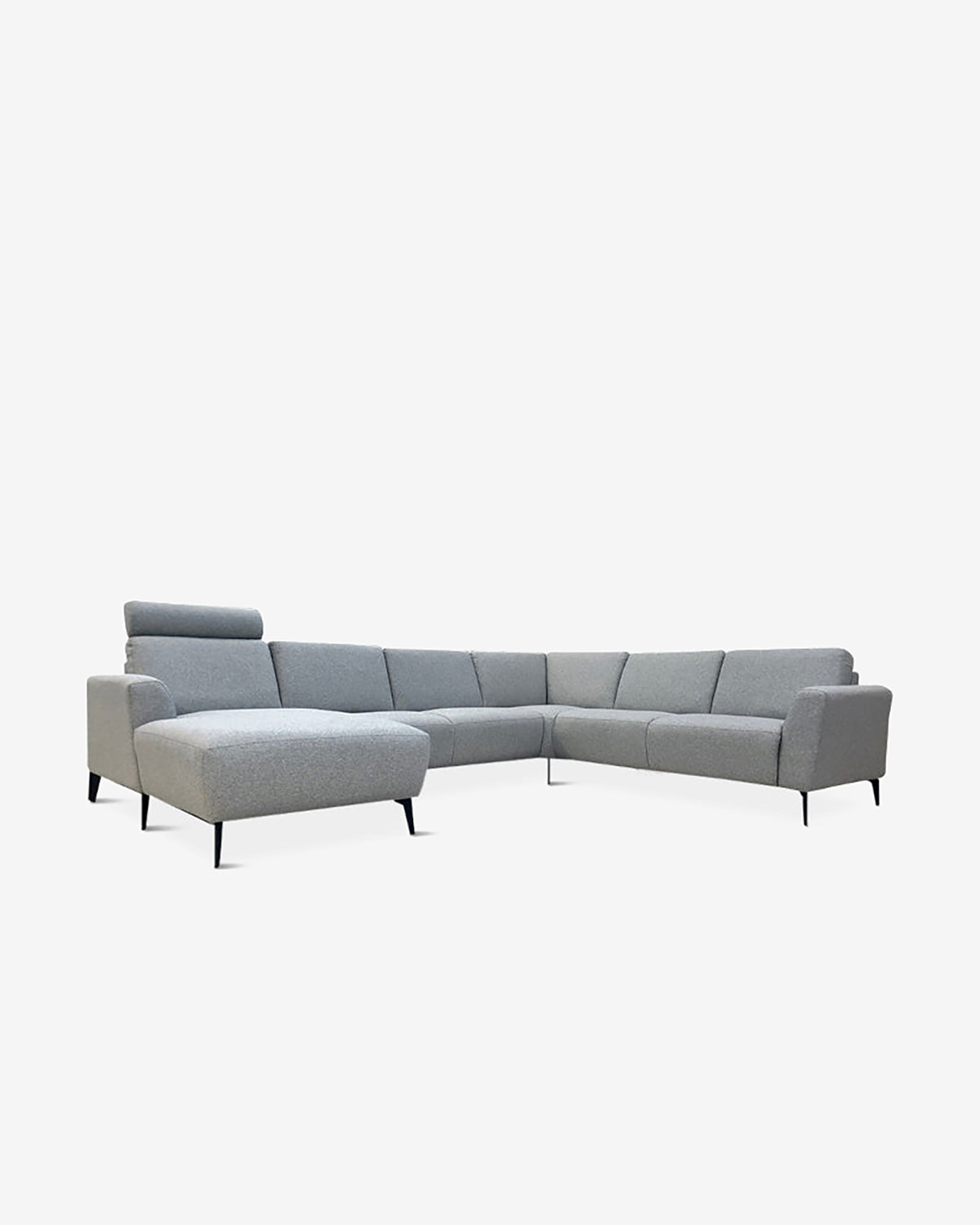 Modu byggesofa m. chaiselong, lys grå