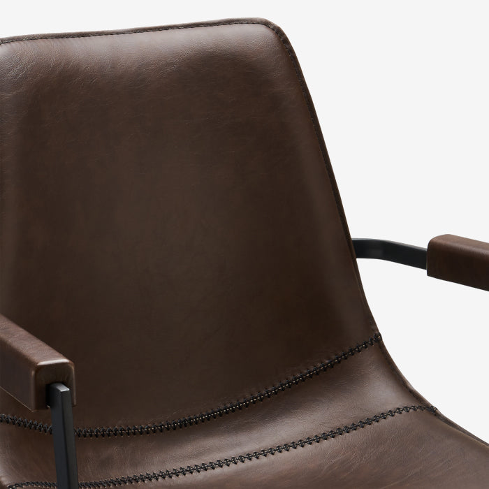 Nava spisebordsstol m/armlæn, mørkebrun