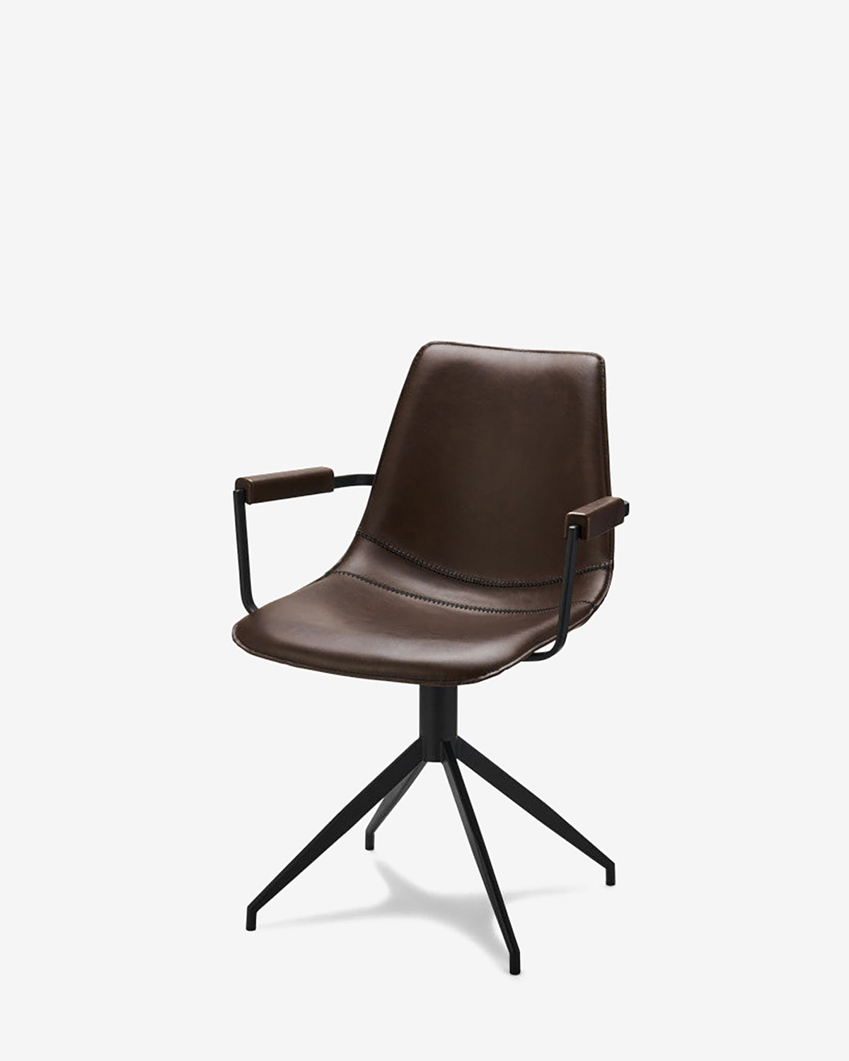 Nava spisebordsstol m/armlæn, mørkebrun