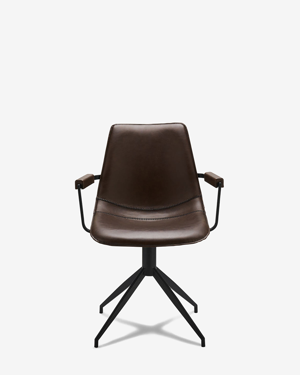 Nava spisebordsstol m/armlæn, mørkebrun