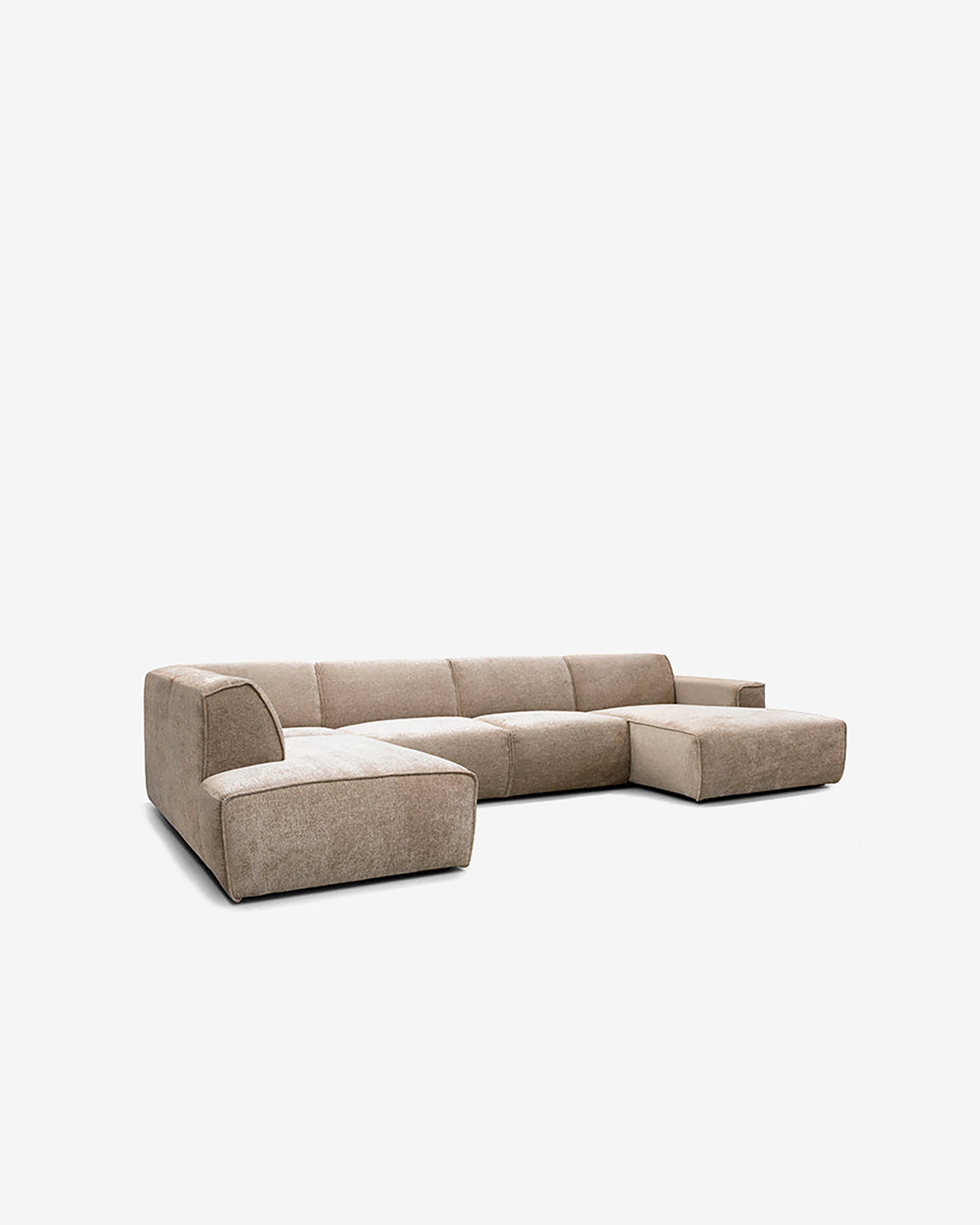 Vilanova U-sofa med chaiselong højre og open end venstre