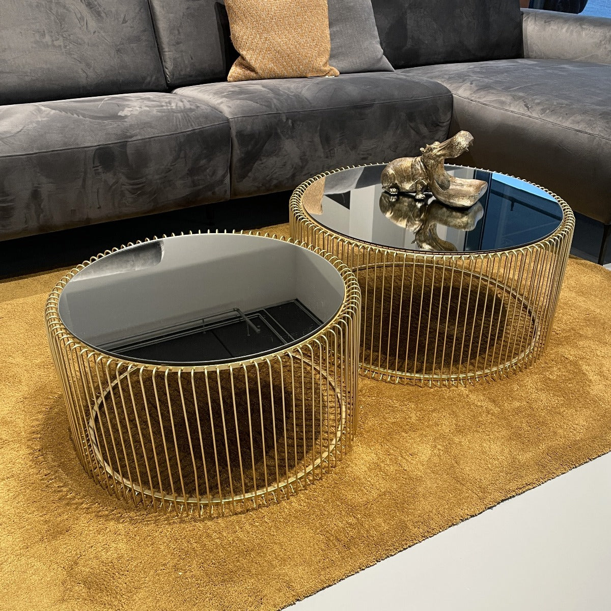 Wire sofabordssæt, Messing