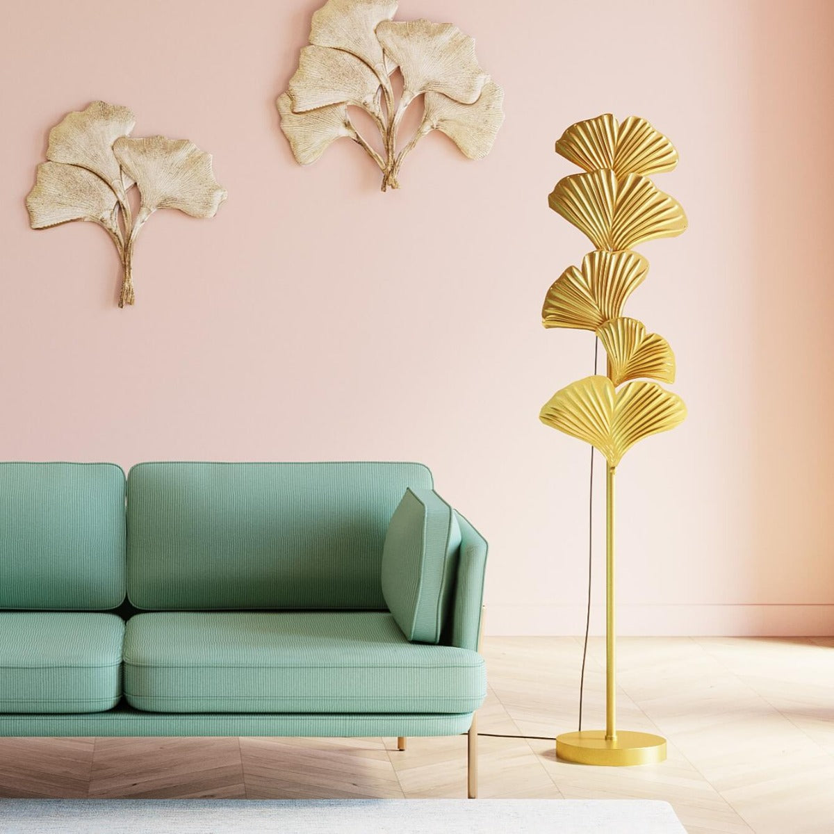 Yuva gulvlampe, guld