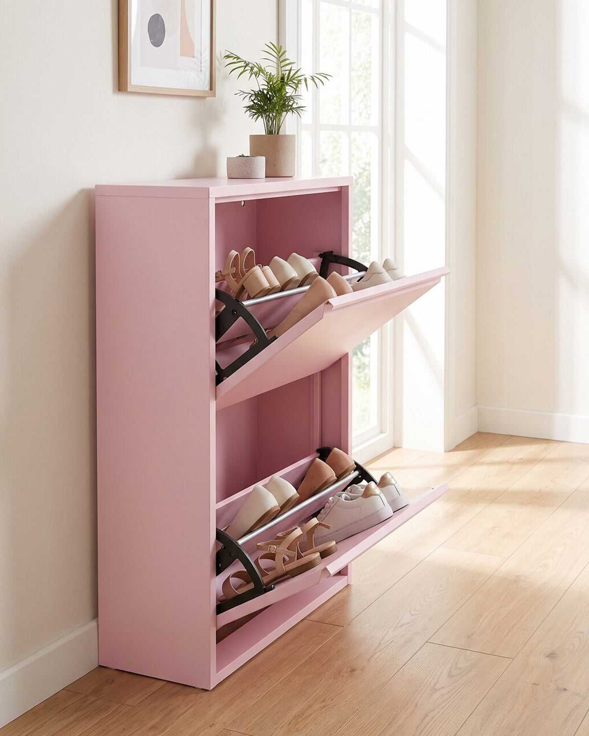 Caruso skoskab, 2 låger, Rosa