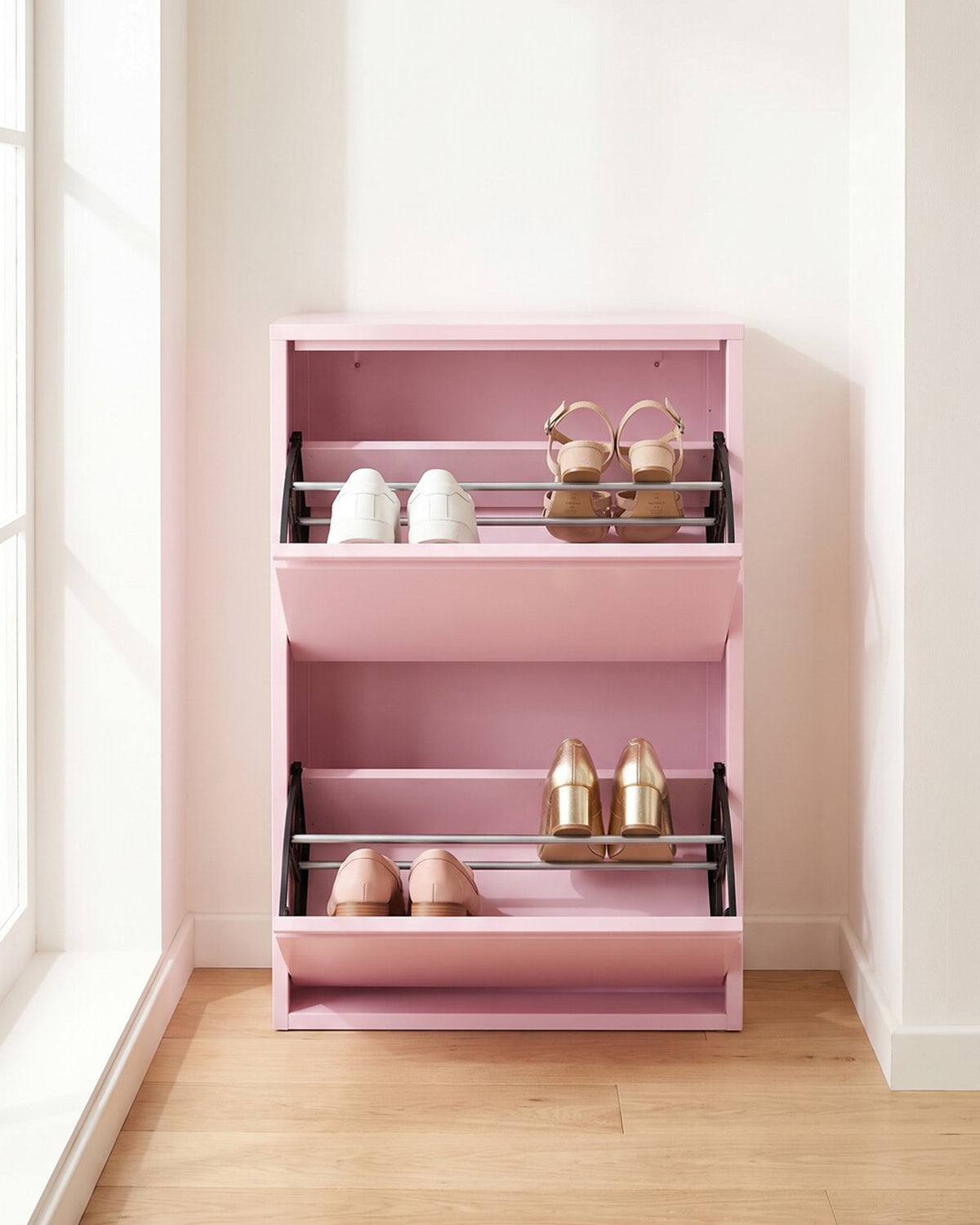 Caruso skoskab, 2 låger, Rosa