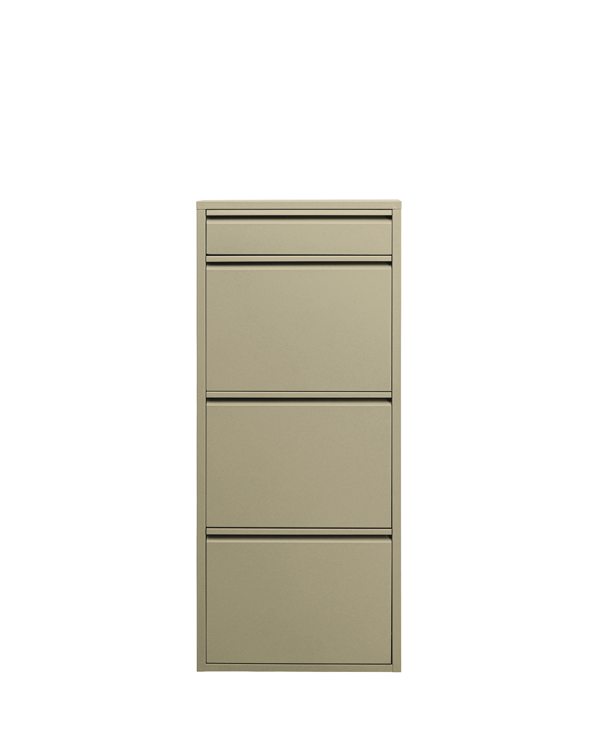 Caruso skoskab, 3 låger og 1 skuffe, Khaki