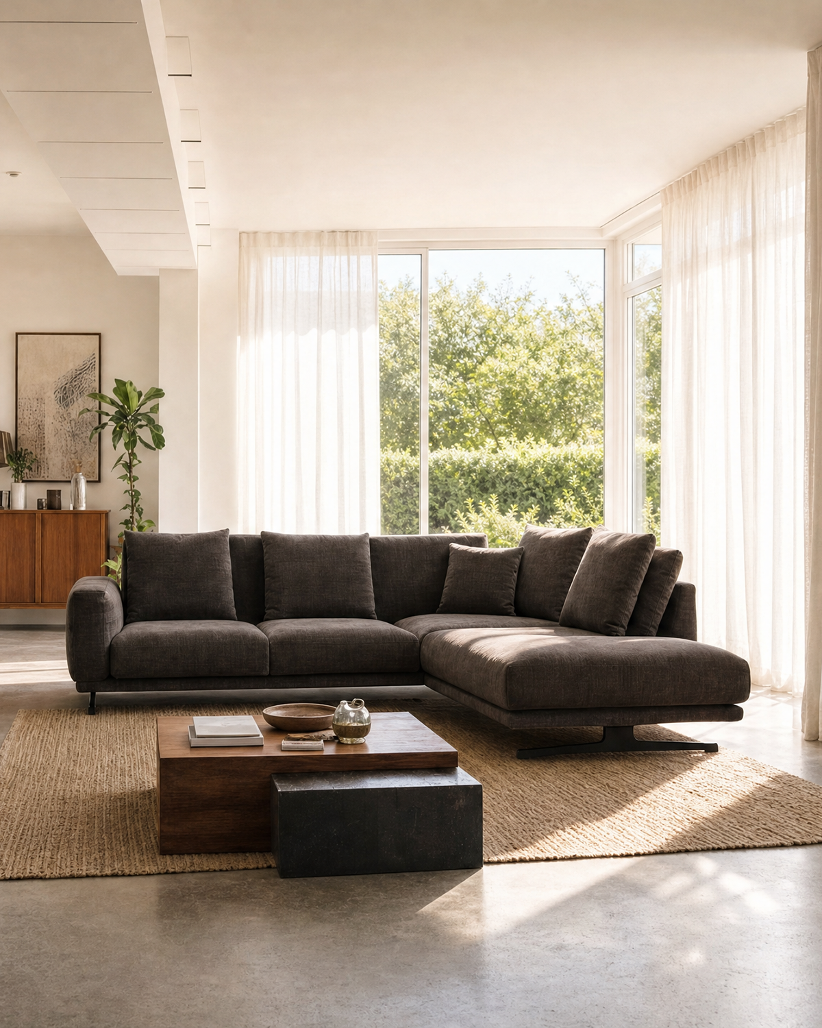 Salerno hjørnesofa, Højrevendt m. open end